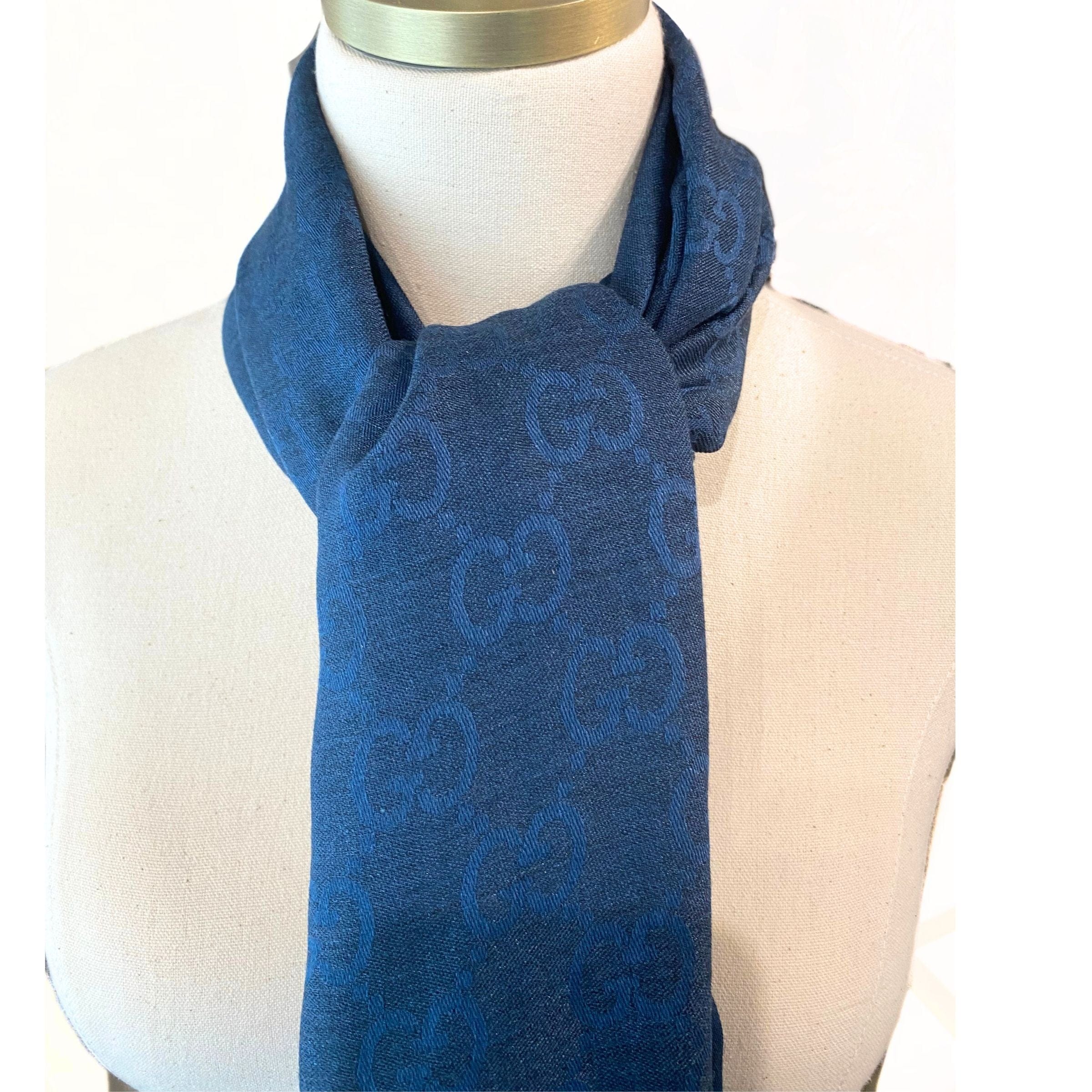 Gucci Blue Logo Shawl