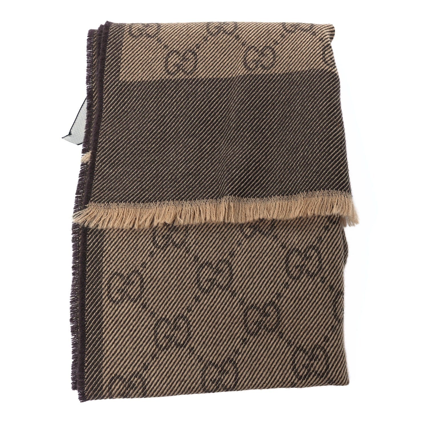 Gucci Wool Silk GG Monogram GGNat Scarf Brown