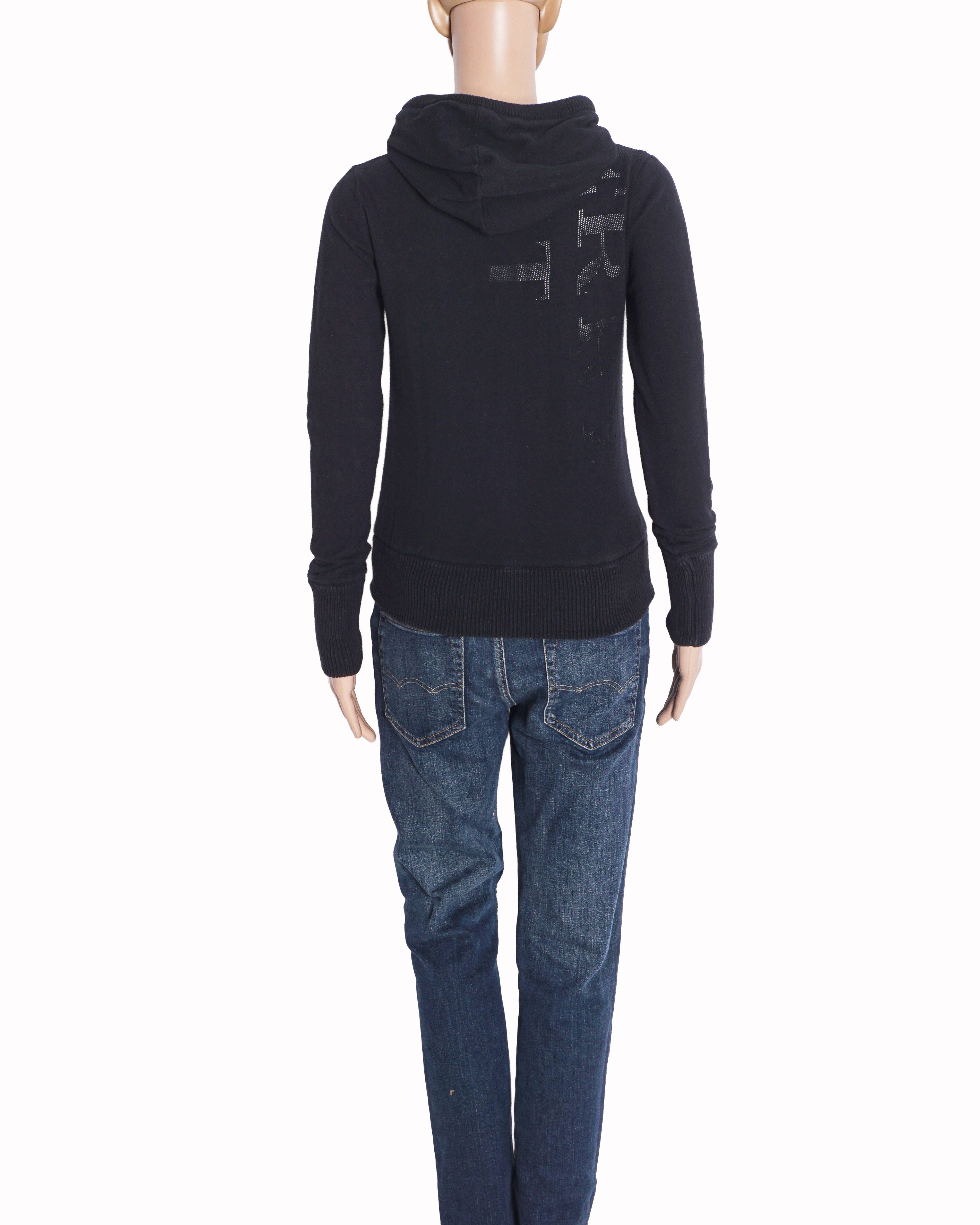 Burberry Black Tonal Embossed Logo Hoodie
