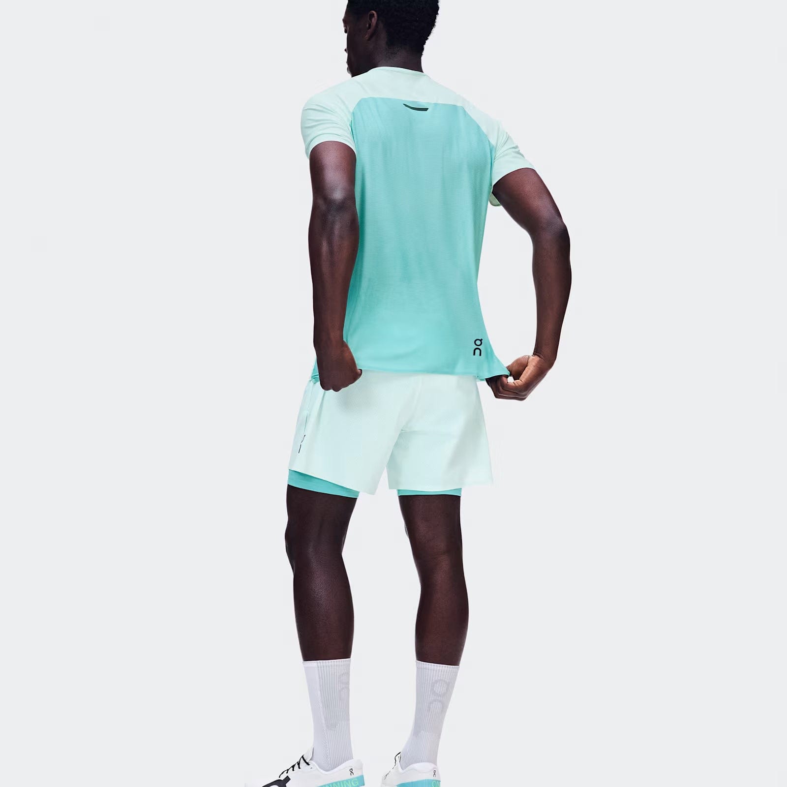On Running On 5" Performance 2/1 Shorts Flurry | Aquamarine