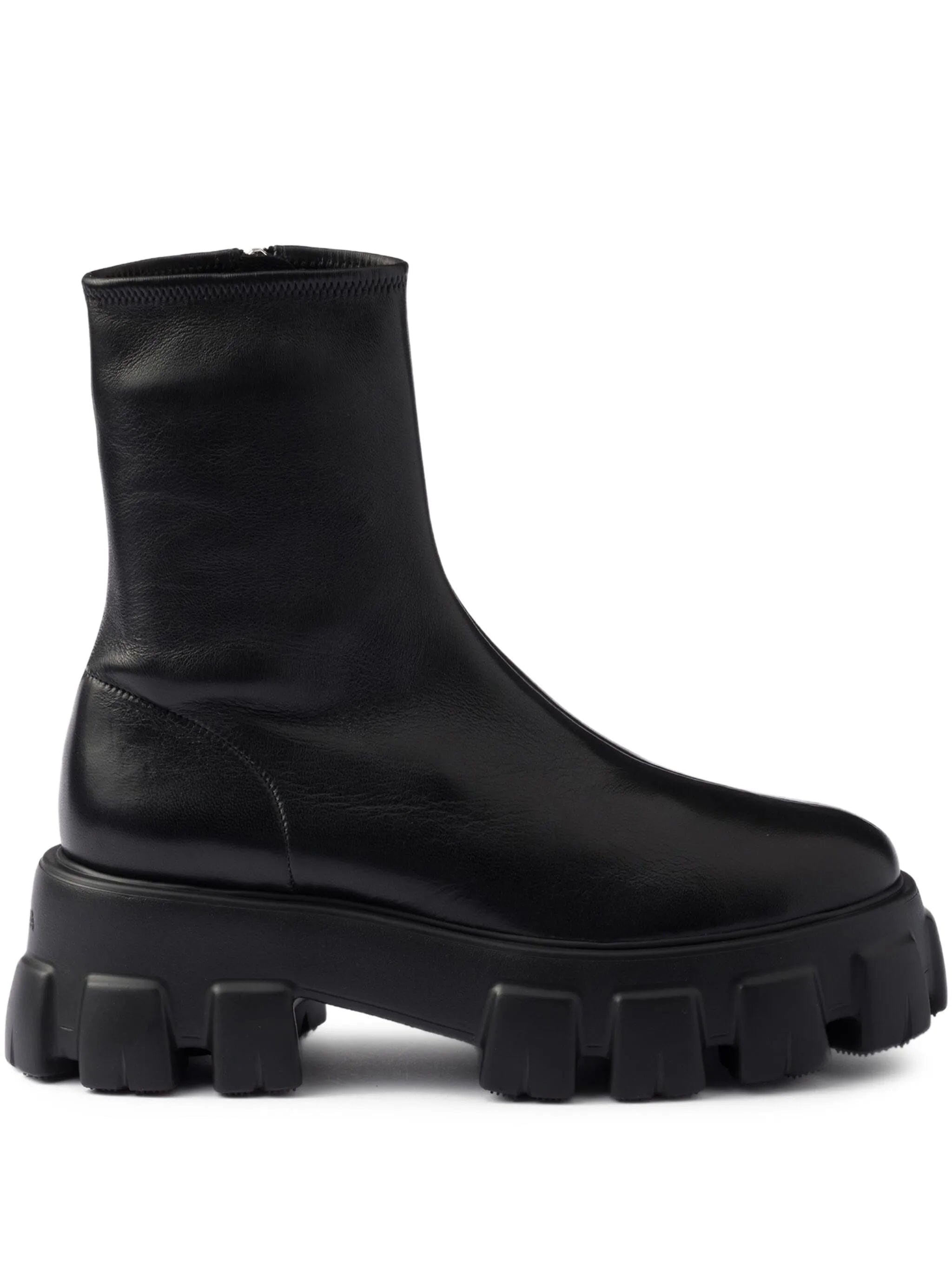 Prada Monolith stretch nappa leather booties