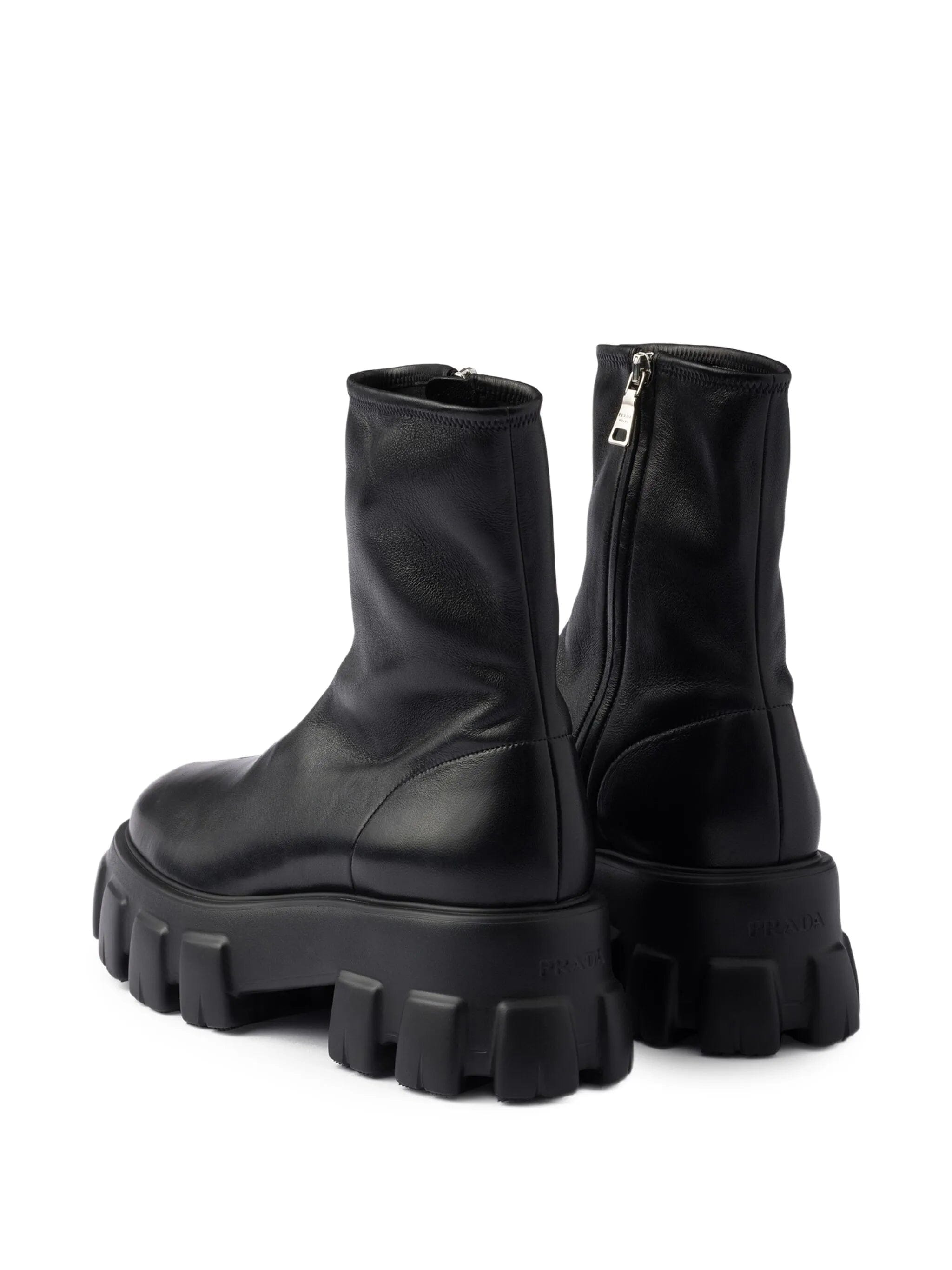 Prada Monolith stretch nappa leather booties