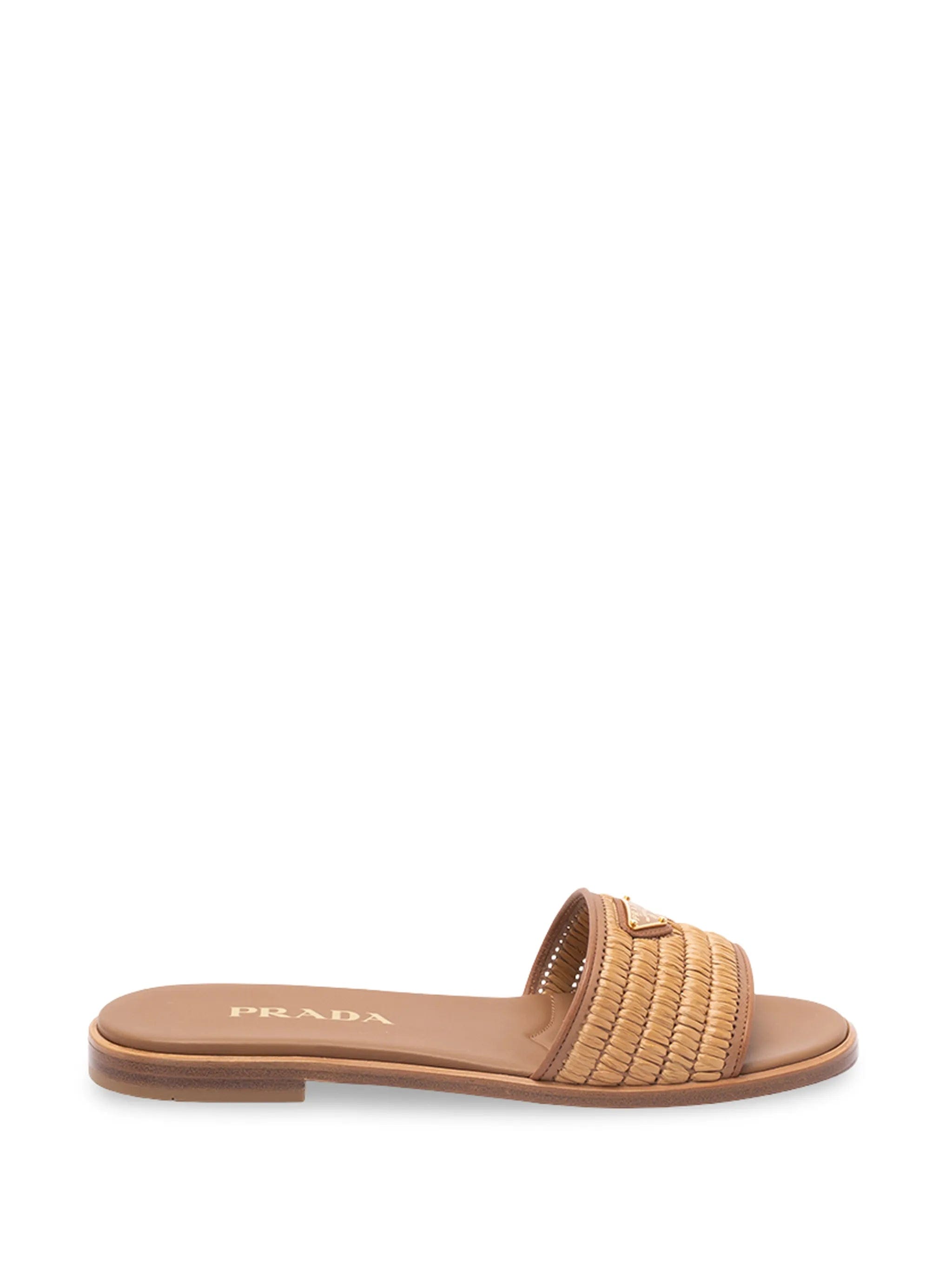 Prada crochet - detail leather slides