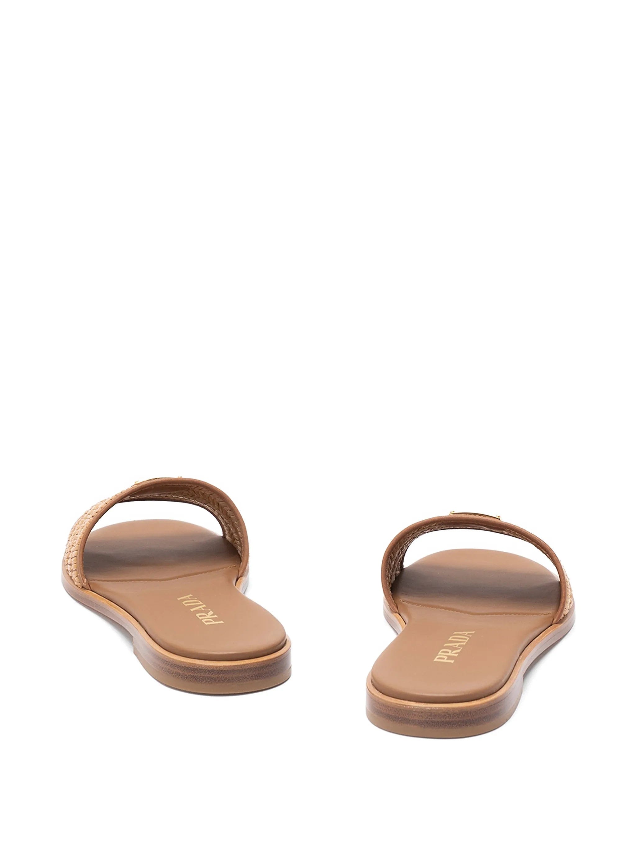 Prada crochet - detail leather slides