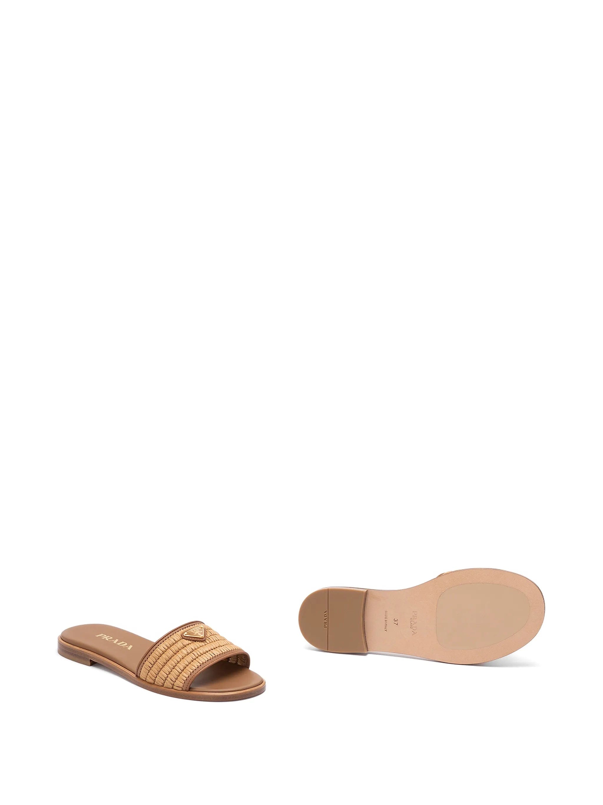 Prada crochet - detail leather slides