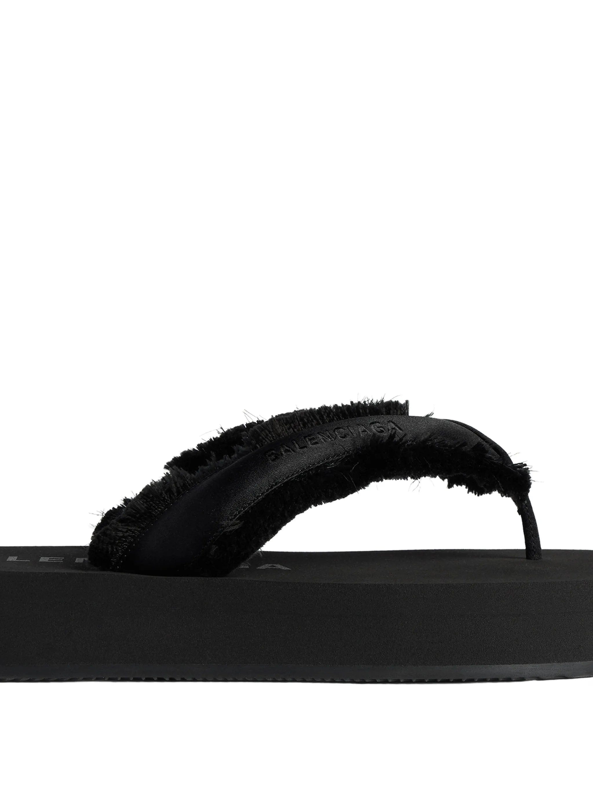 Balenciaga fringed flat flip - flops