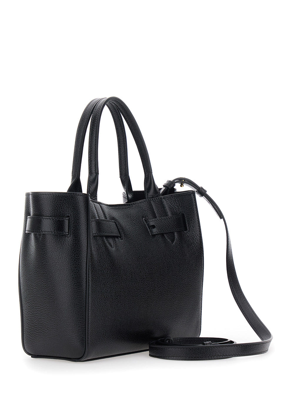 Tom Ford Women Handbag Audrey Piccola With Adjustable Strap And Logo Lettering On The Front In Grained Black Leather For Women