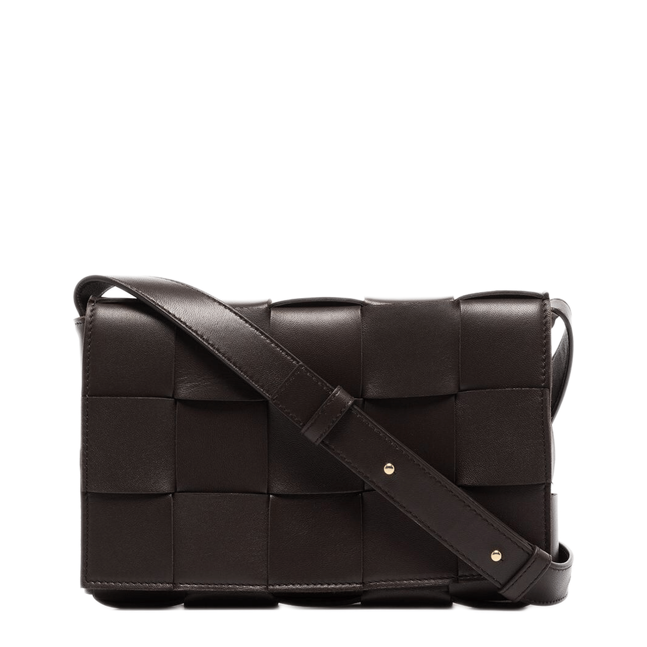 Bottega Veneta Cassette Lambskin Crossbody - Black