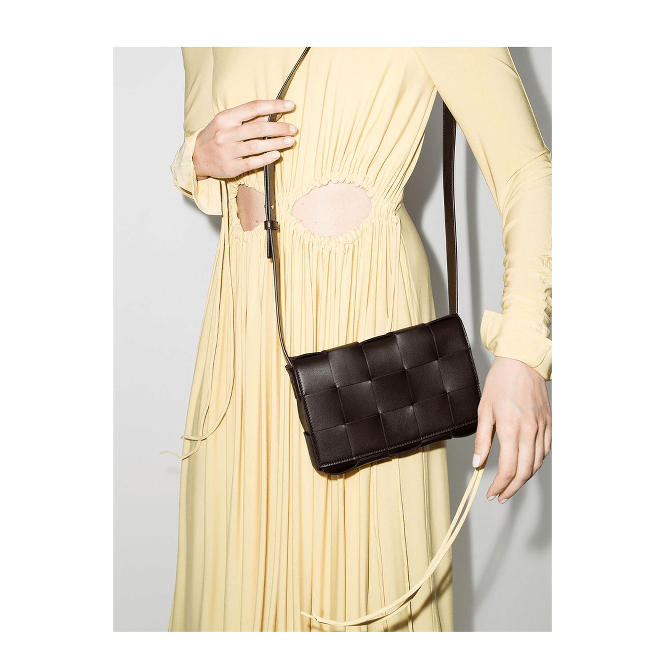 Bottega Veneta Cassette Lambskin Crossbody - Black