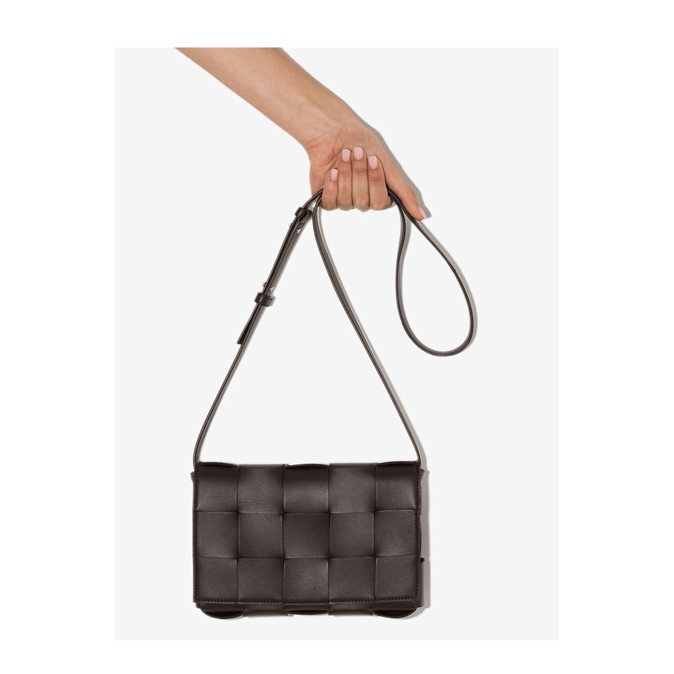Bottega Veneta Cassette Lambskin Crossbody - Black