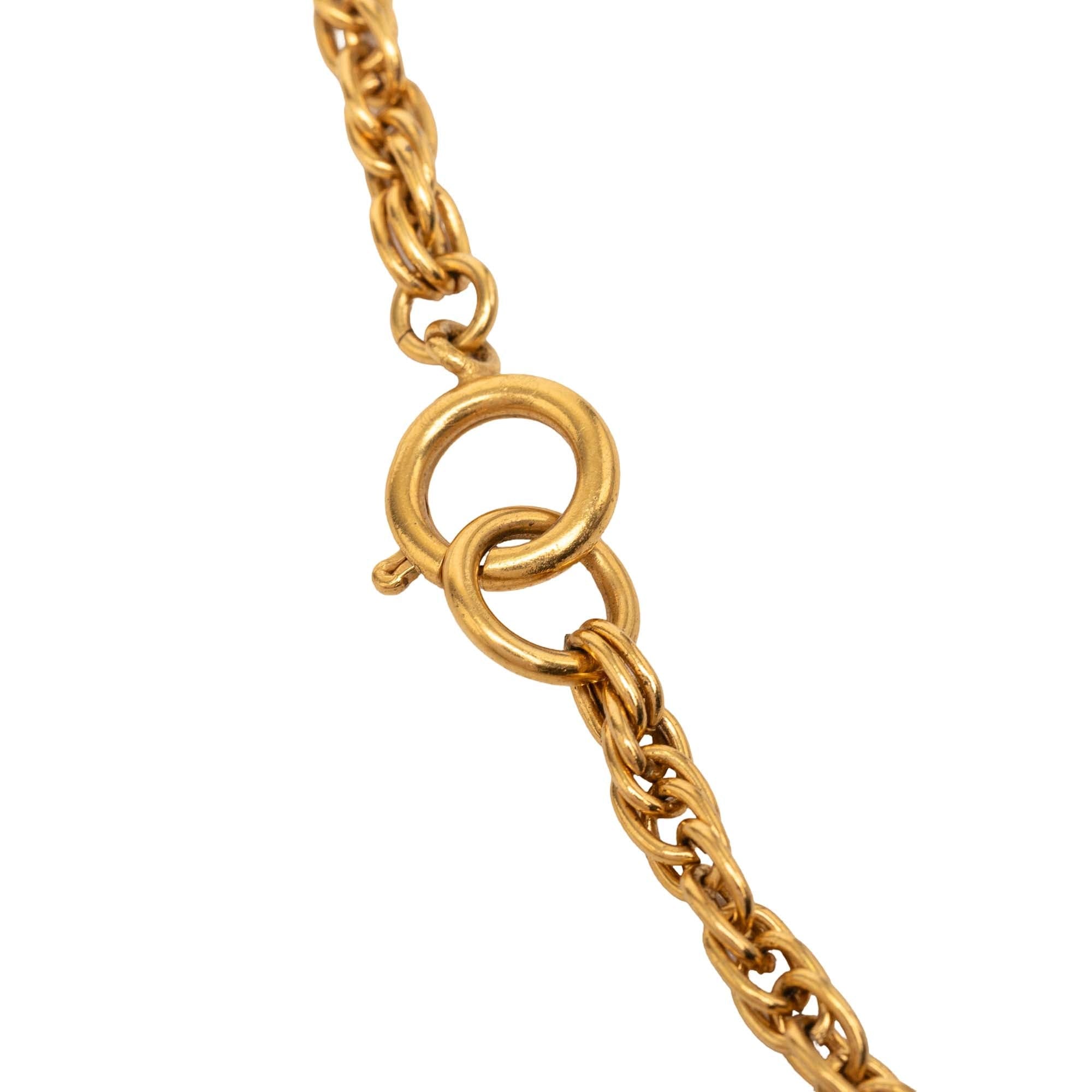 Chanel CC Gold Plated Classic Flap Bag Pendant Necklace
