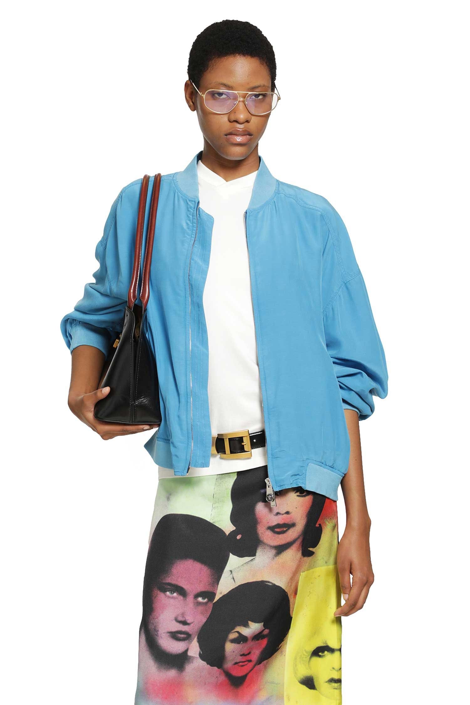 Versace Overdyed Silk Poplin Bomber