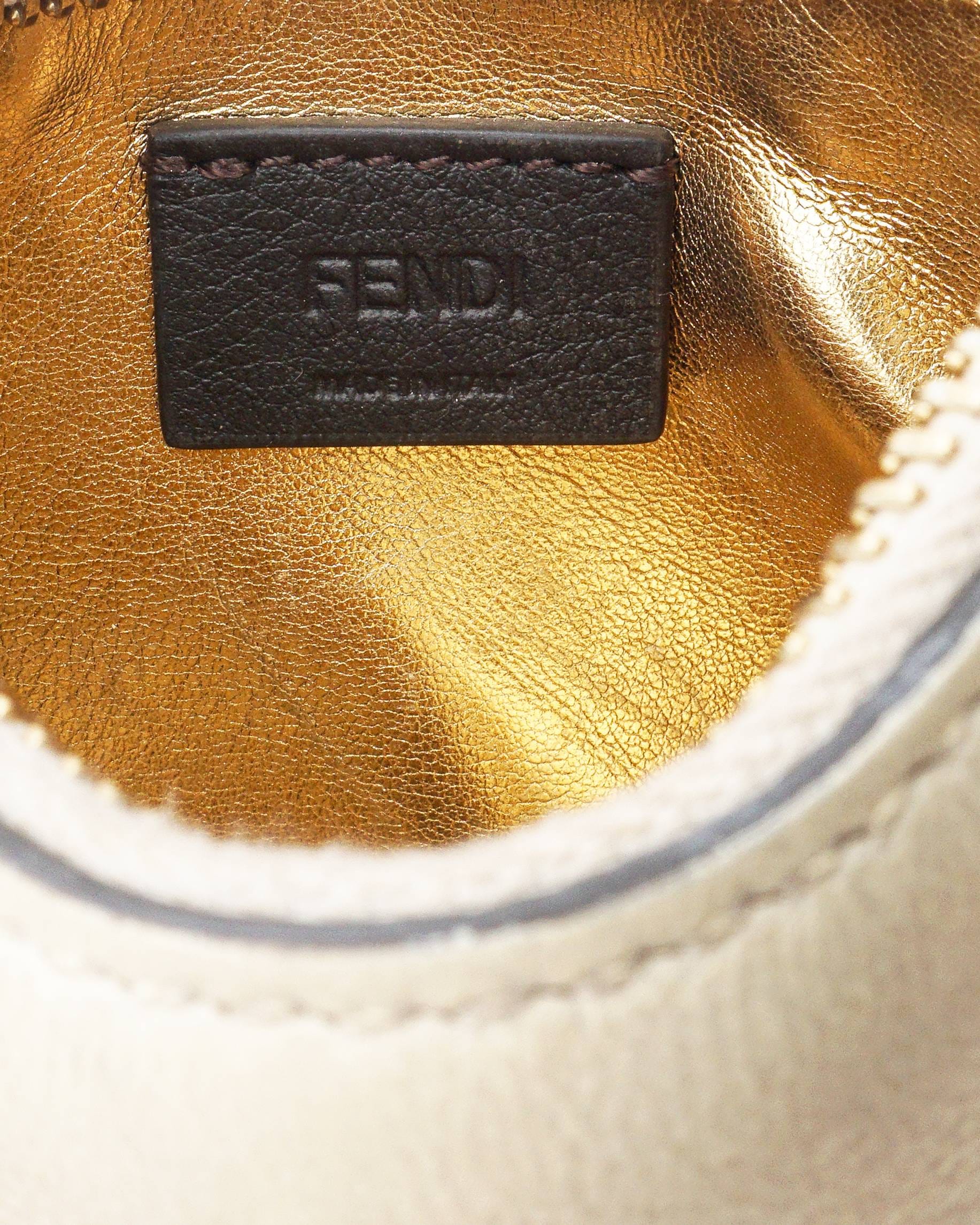 Fendi First Ice White Small Leather Hobo Bag