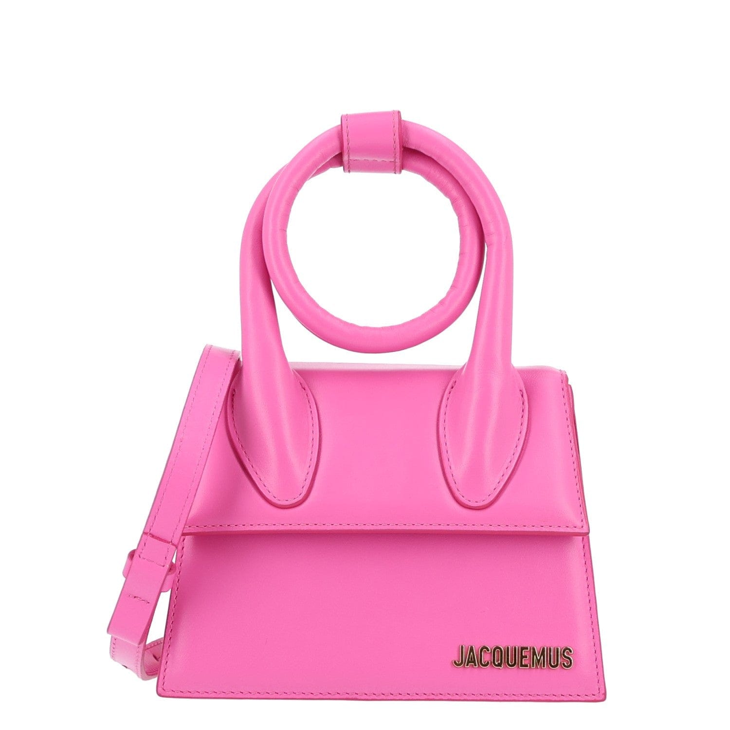Jacquemus Calfskin Le Chiquito Noeud Dark Pink Dark Pink