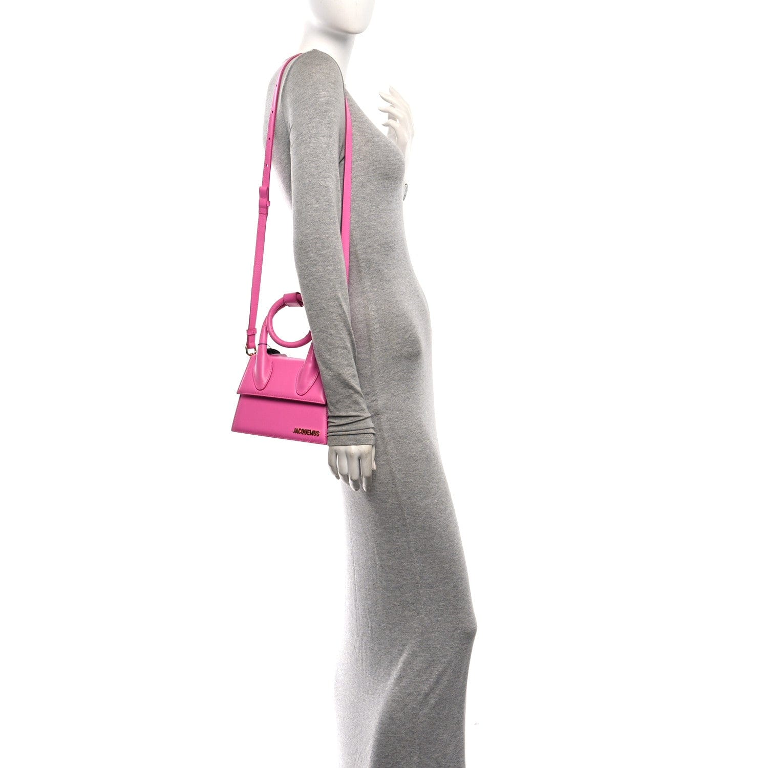 Jacquemus Calfskin Le Chiquito Noeud Dark Pink Dark Pink