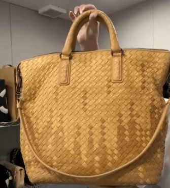 Bottega Veneta Leather Yellow Intrecciato 2way Tote B0530YN846