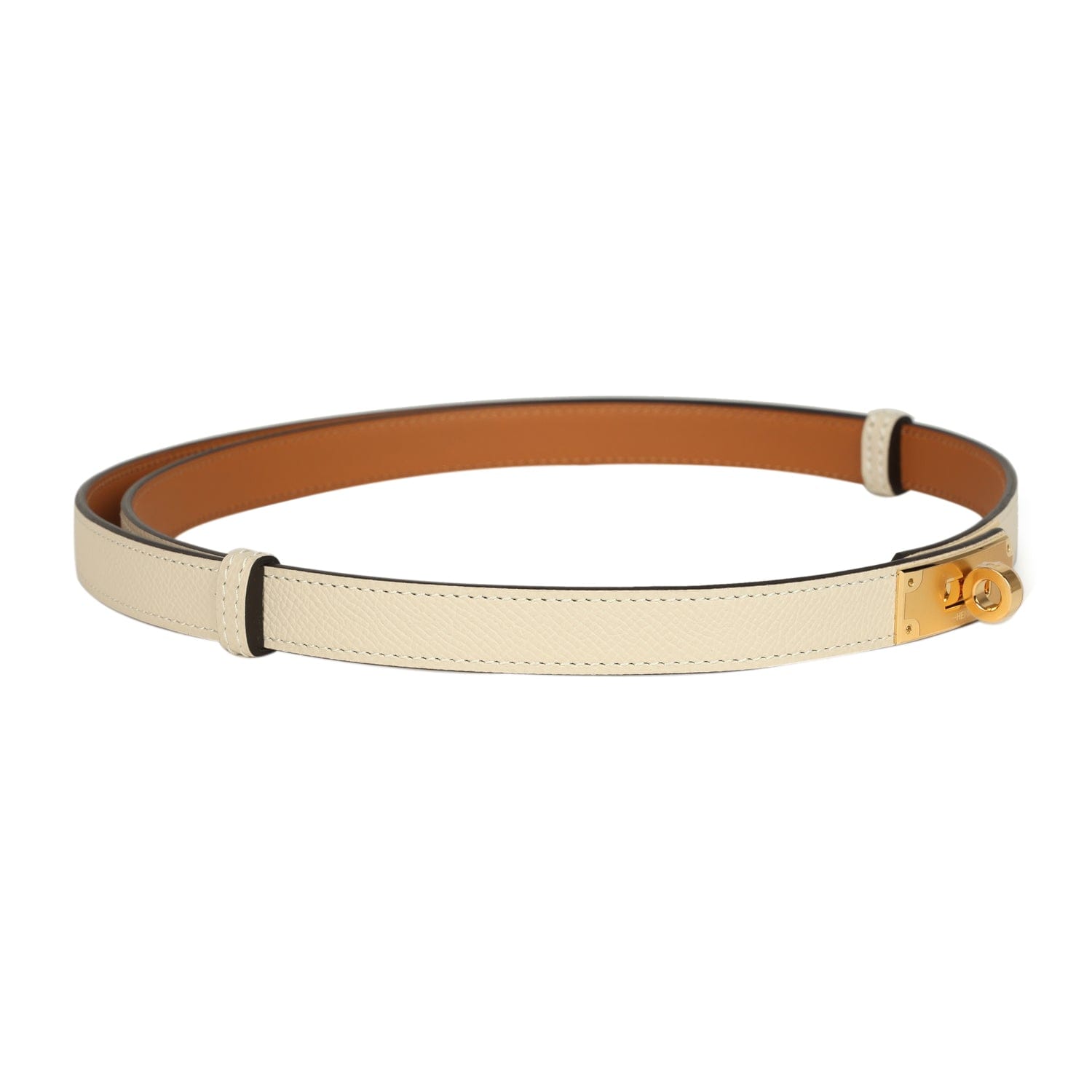Hermes Kelly Pocket Belt 18 Craie Epsom Gold Hardware