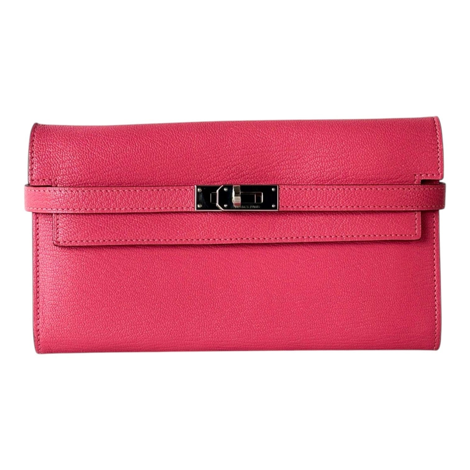 Hermes Pink Long Wallet Kelly with PHW