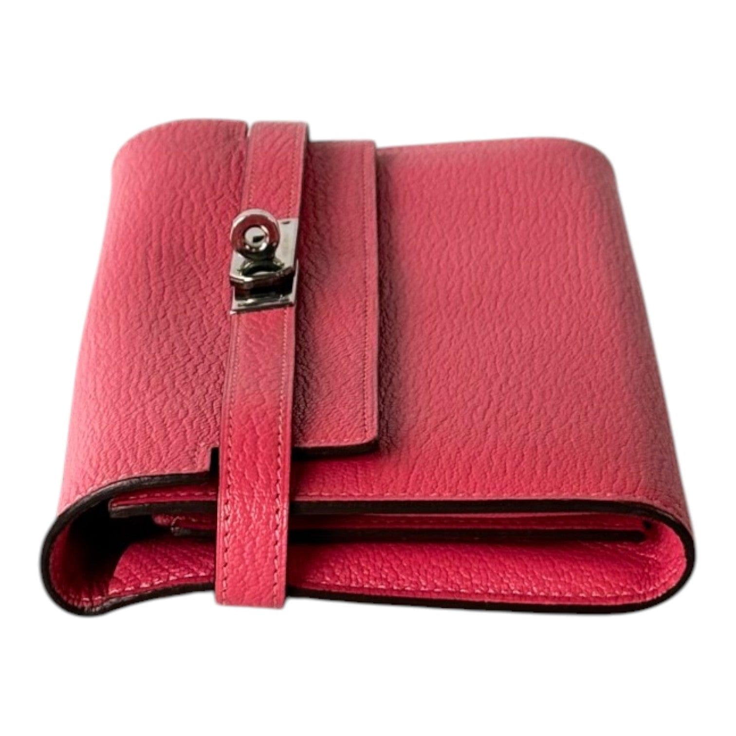Hermes Pink Long Wallet Kelly with PHW