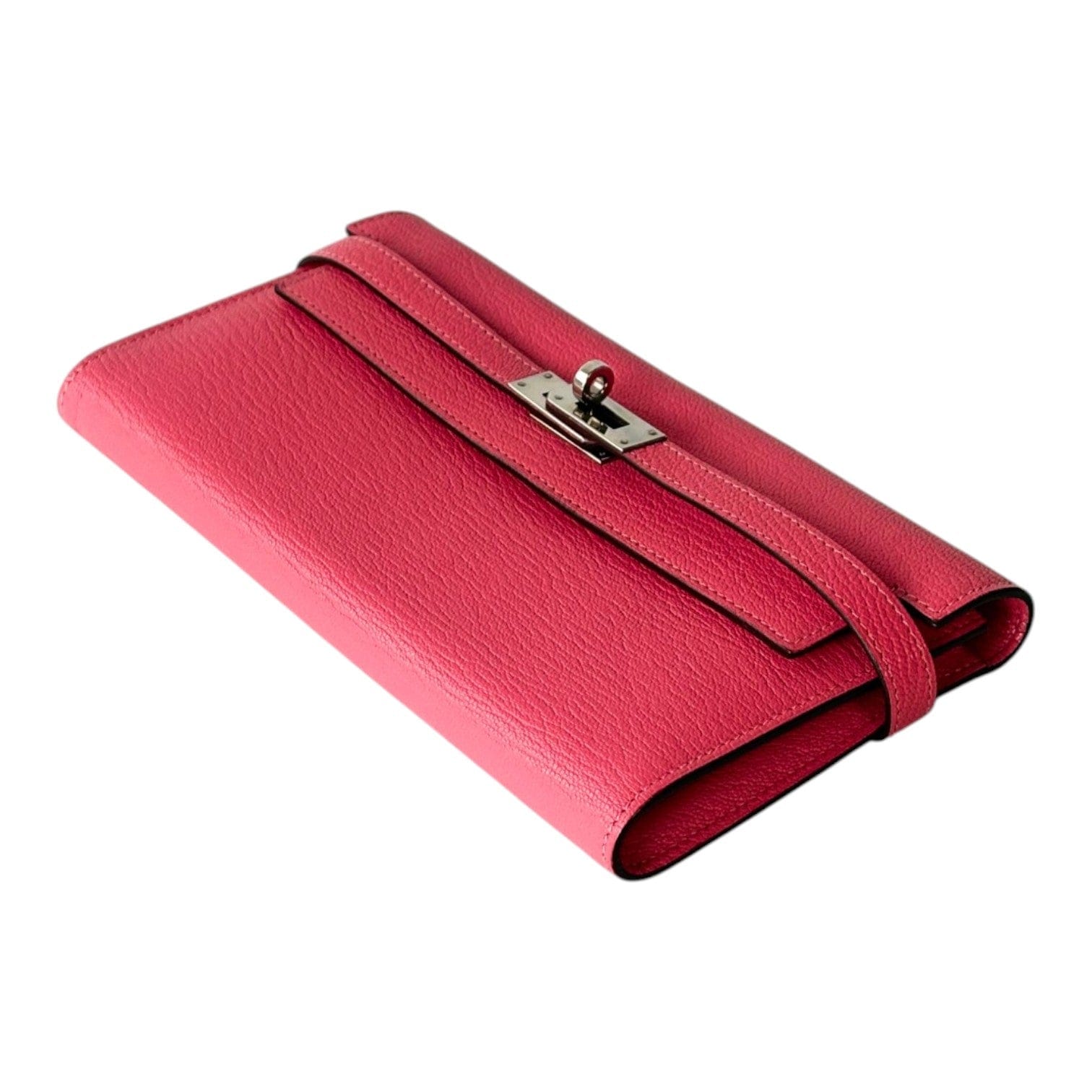 Hermes Pink Long Wallet Kelly with PHW
