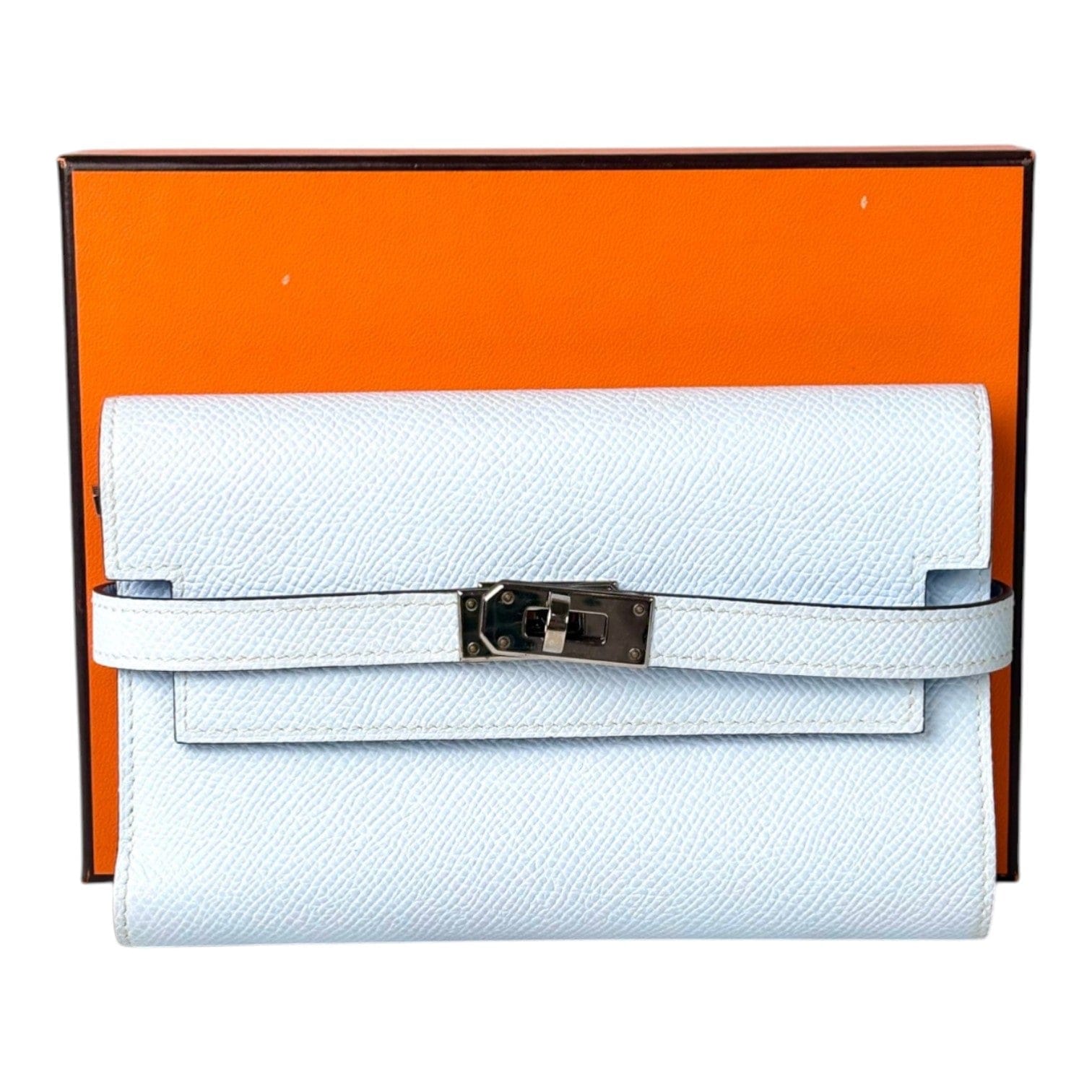 Hermes Kelly Fold Wallet in Blue Pale