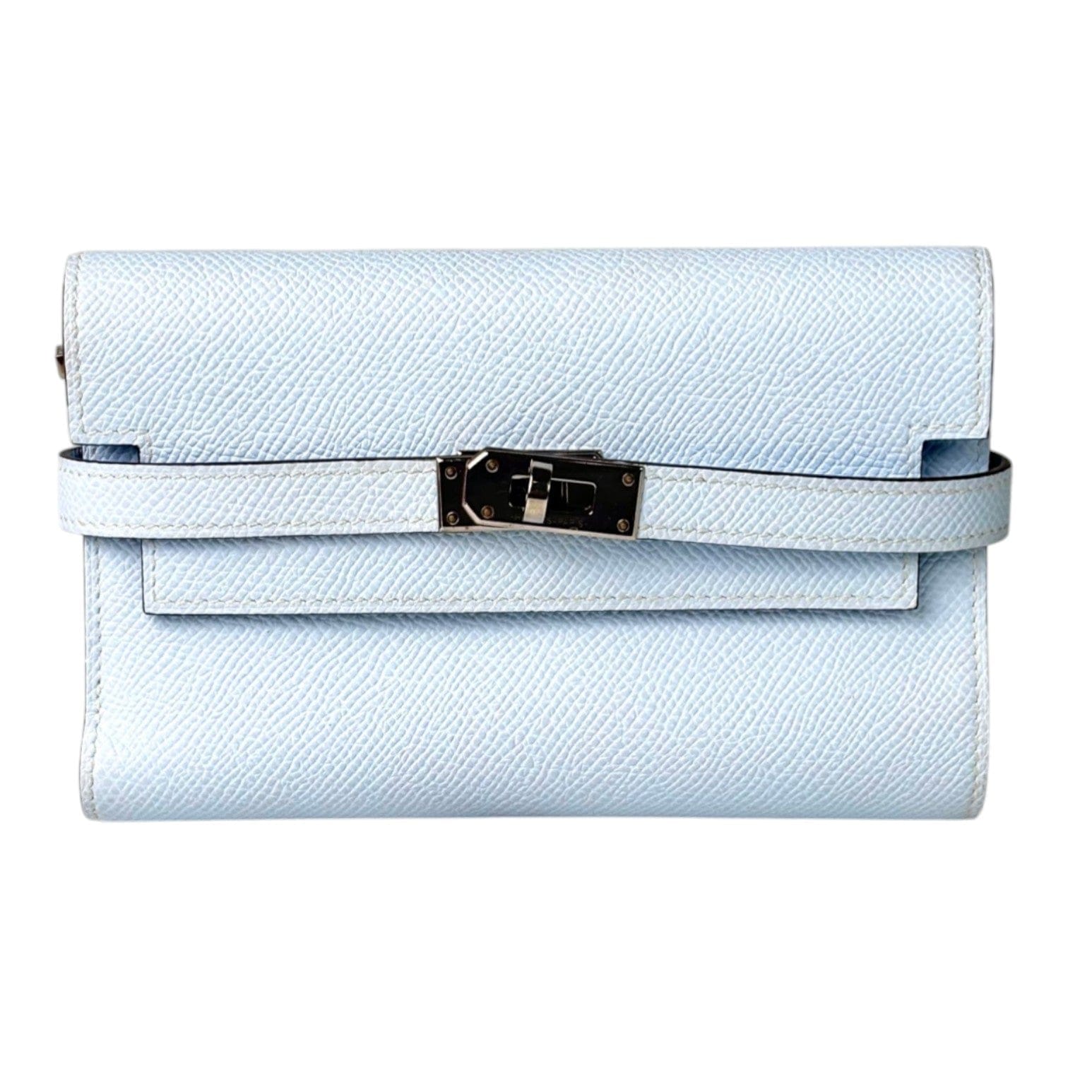 Hermes Kelly Fold Wallet in Blue Pale
