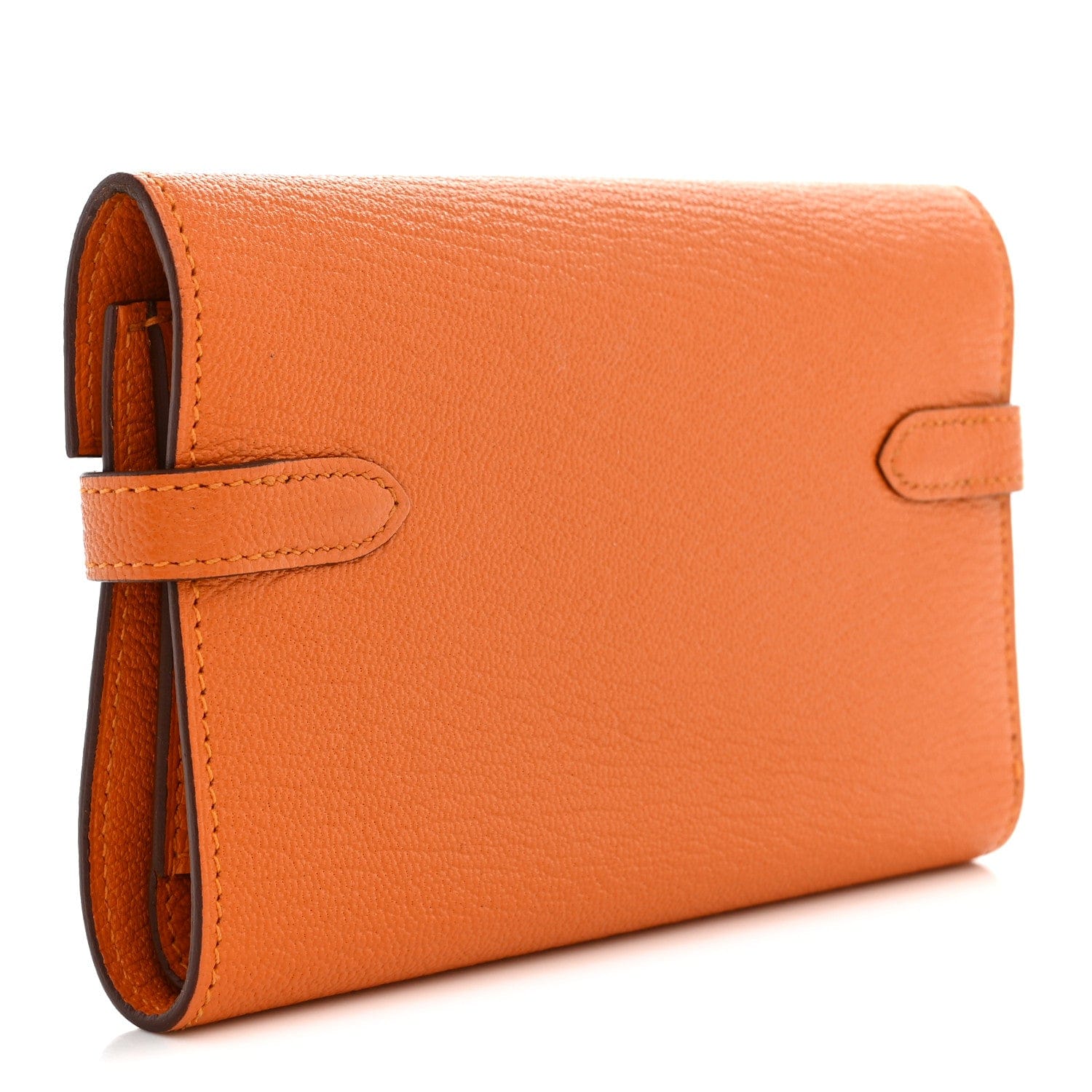 Hermes Chevre Mysore Medium Kelly Wallet Orange