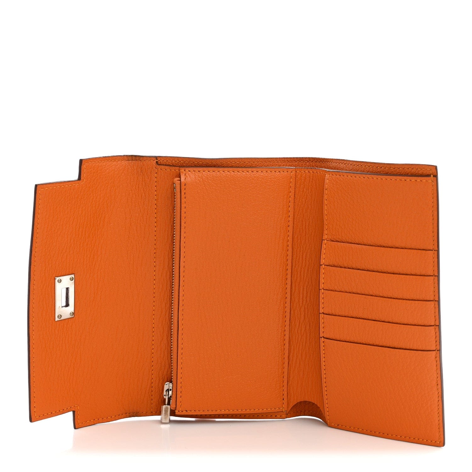 Hermes Chevre Mysore Medium Kelly Wallet Orange