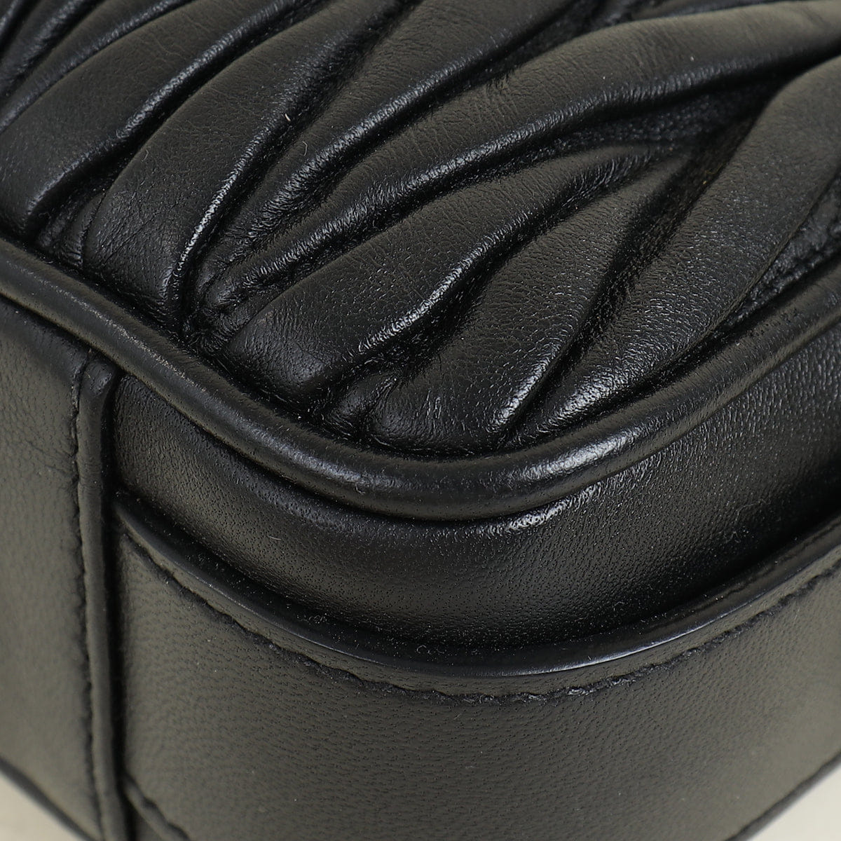 Miu Miu Black Matelasse Nappa Shoulder Bag