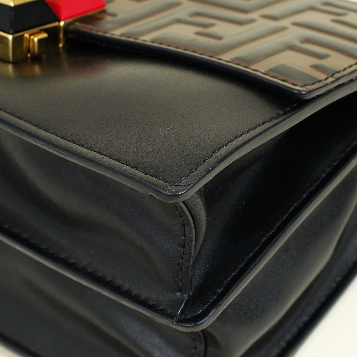 Fendi Bicolor Zucca Embossed Kan I Small Shoulder Bag