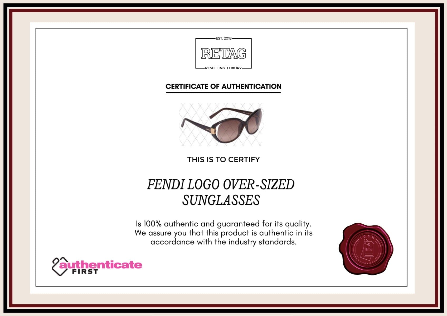 Fendi Logo Over - Sized Sunglasses
