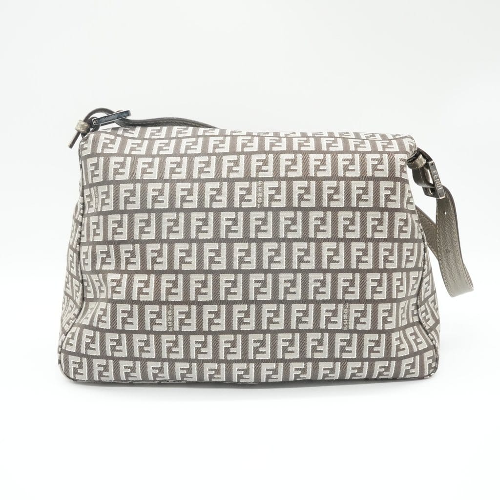 Fendi Zucchino Grey/Silver Shoulder Bag