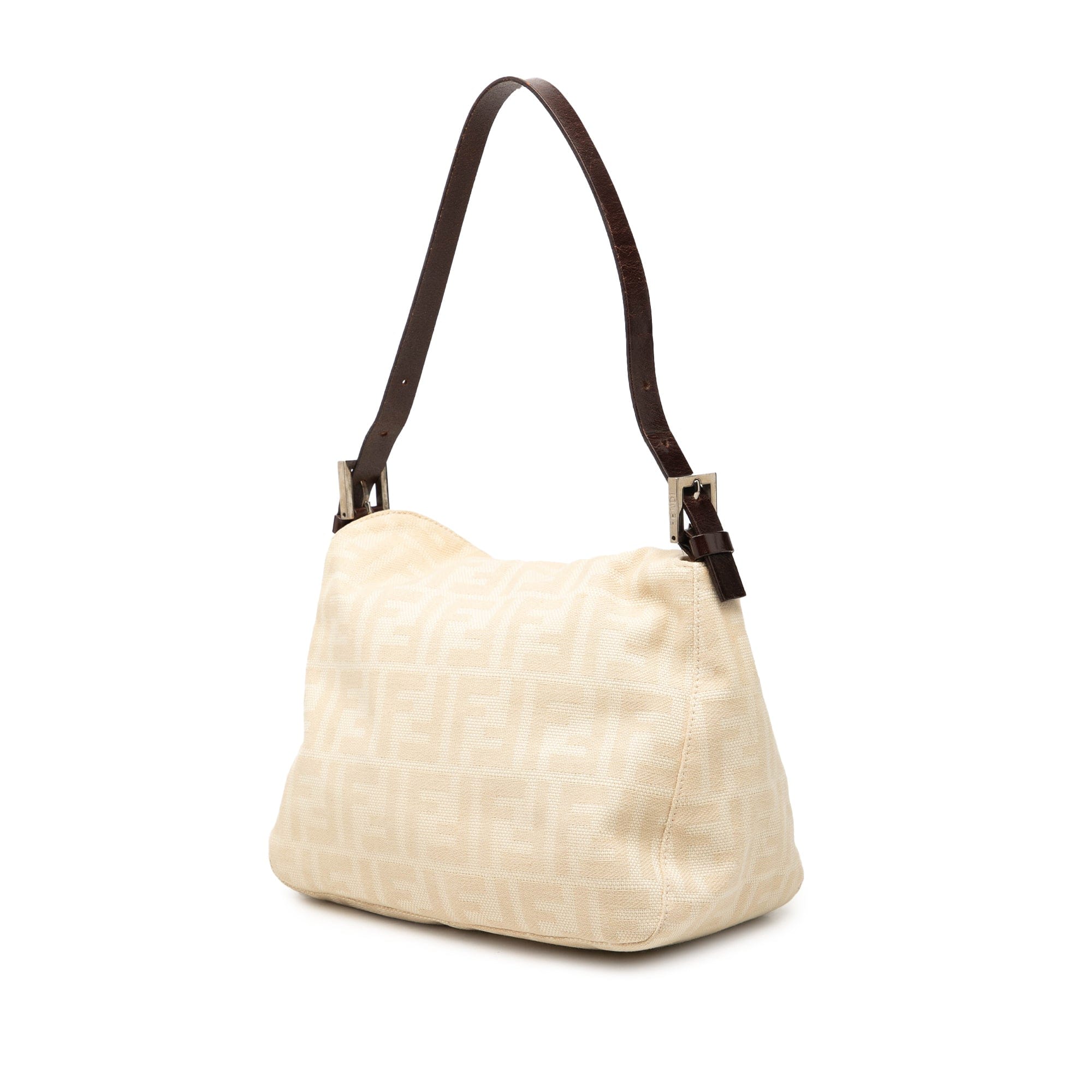 Fendi Zucca Canvas Double Flap Shoulder Bag