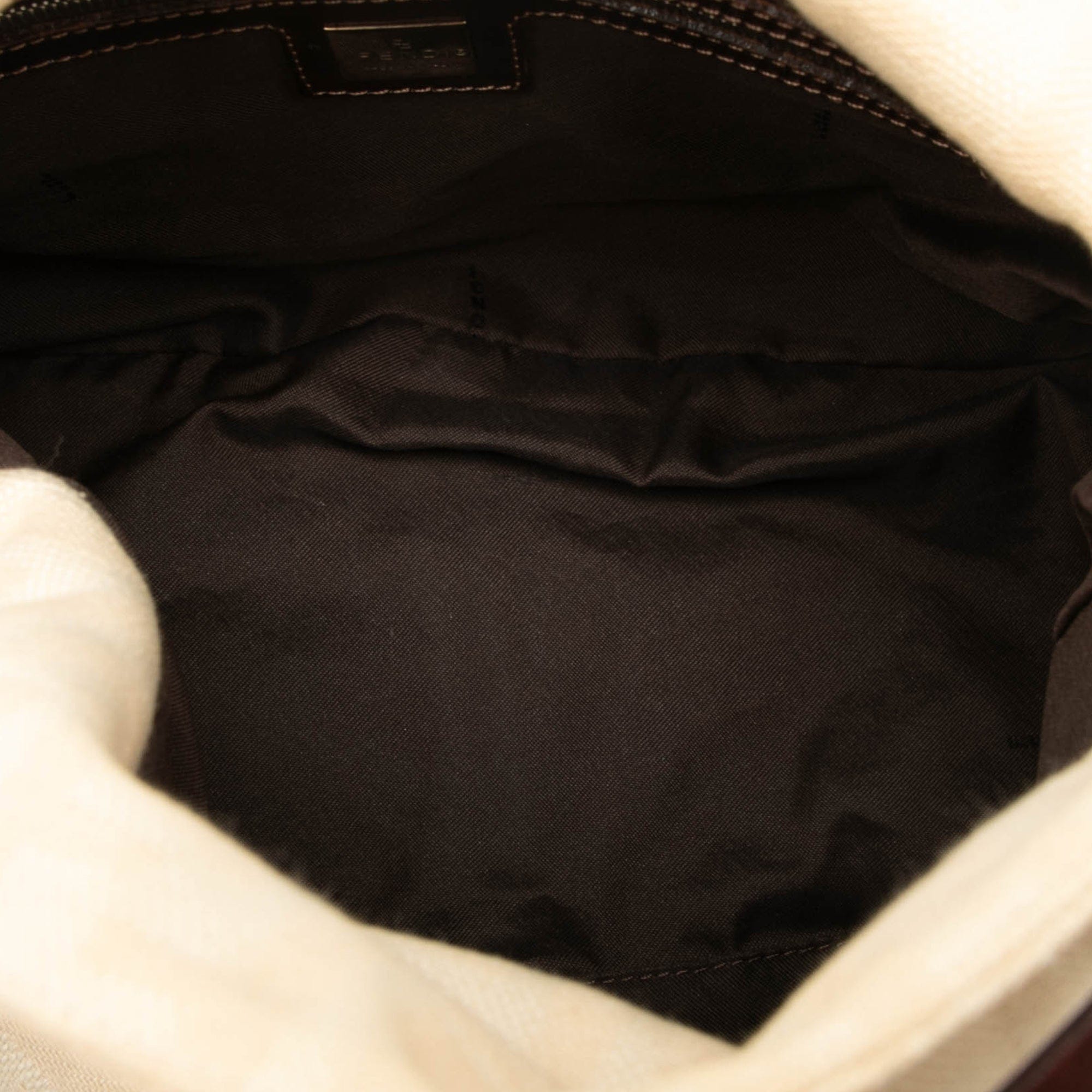 Fendi Zucca Canvas Double Flap Shoulder Bag