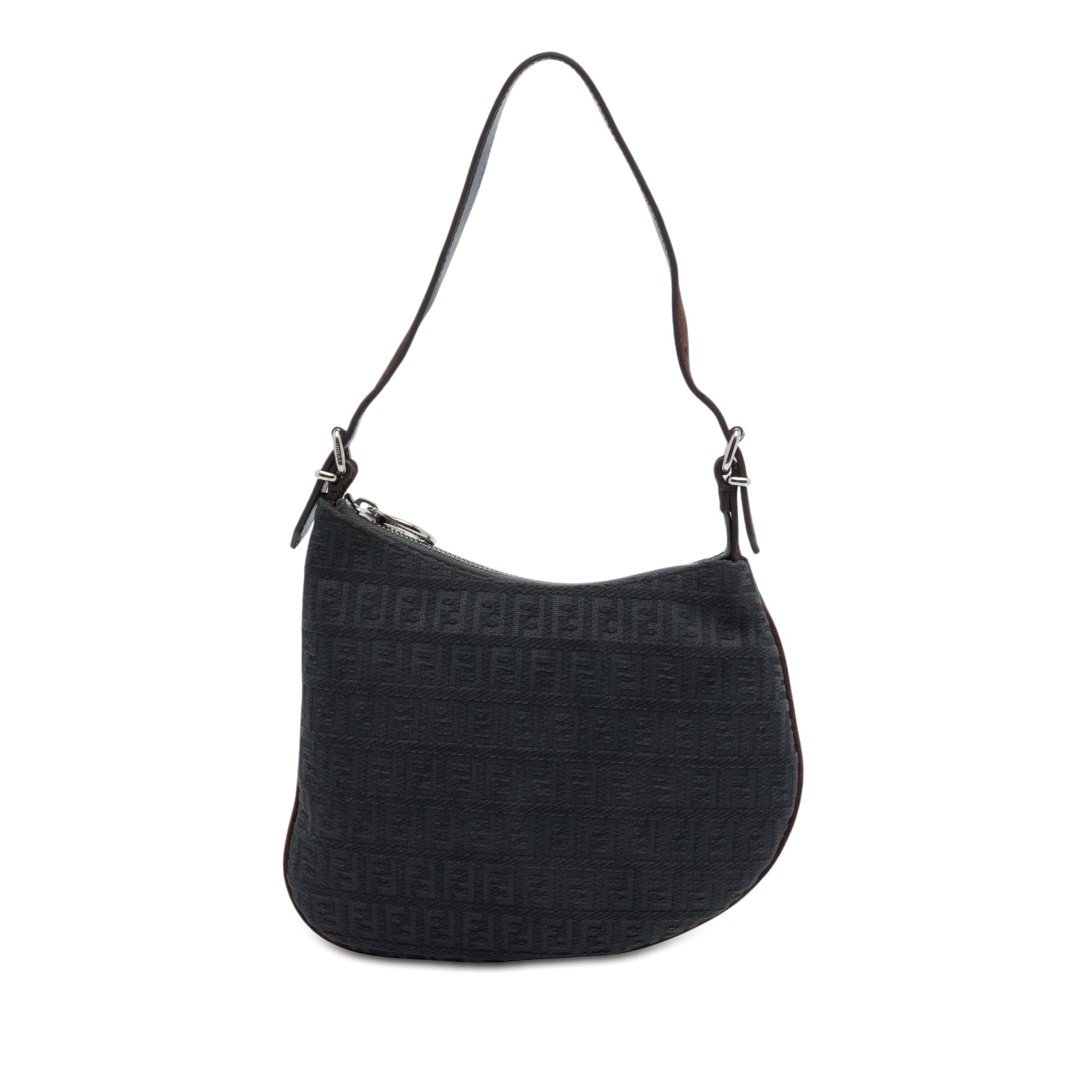 Fendi Zucchino Canvas Oyster Shoulder Bag