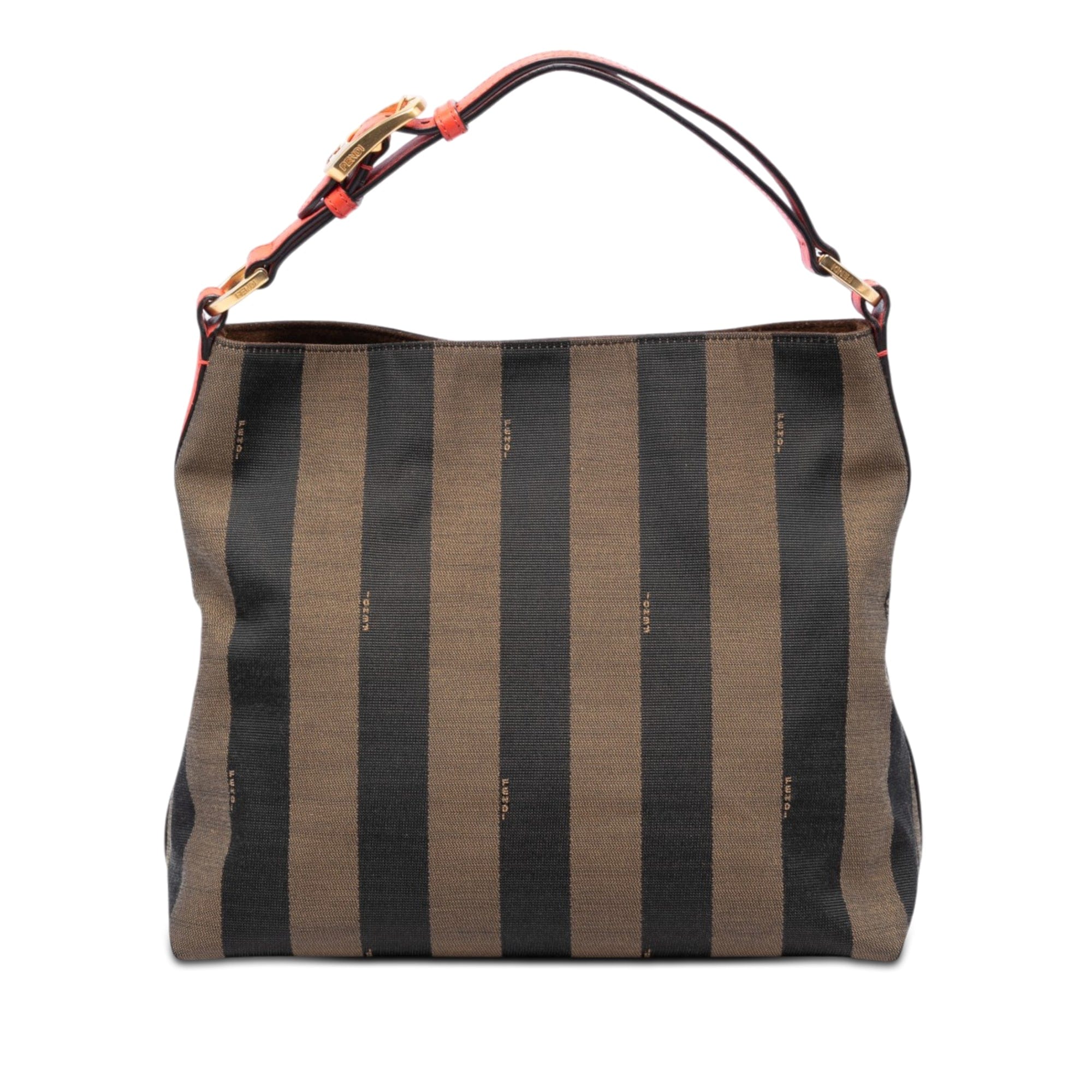 Fendi Pequin Canvas Shoulder Bag