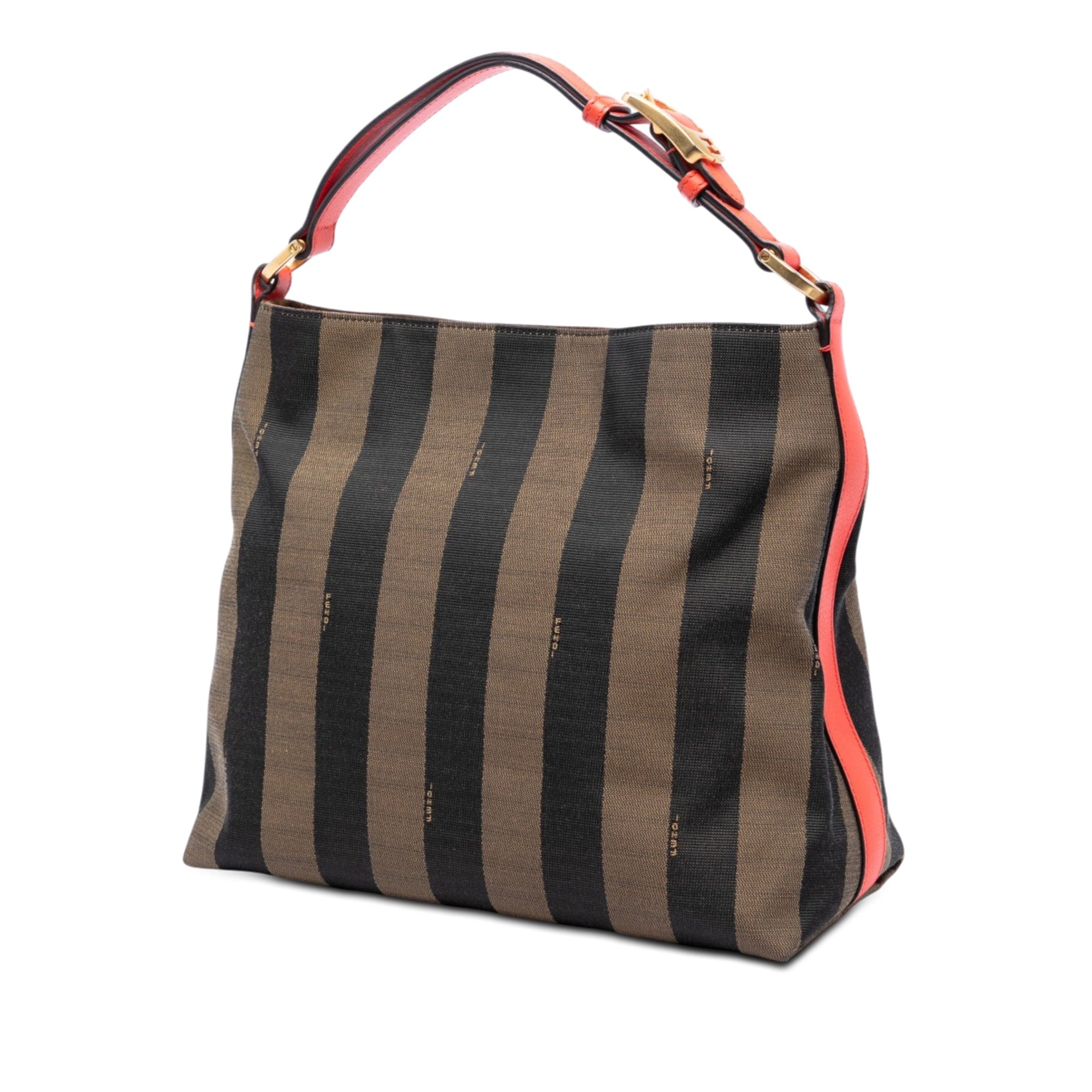 Fendi Pequin Canvas Shoulder Bag