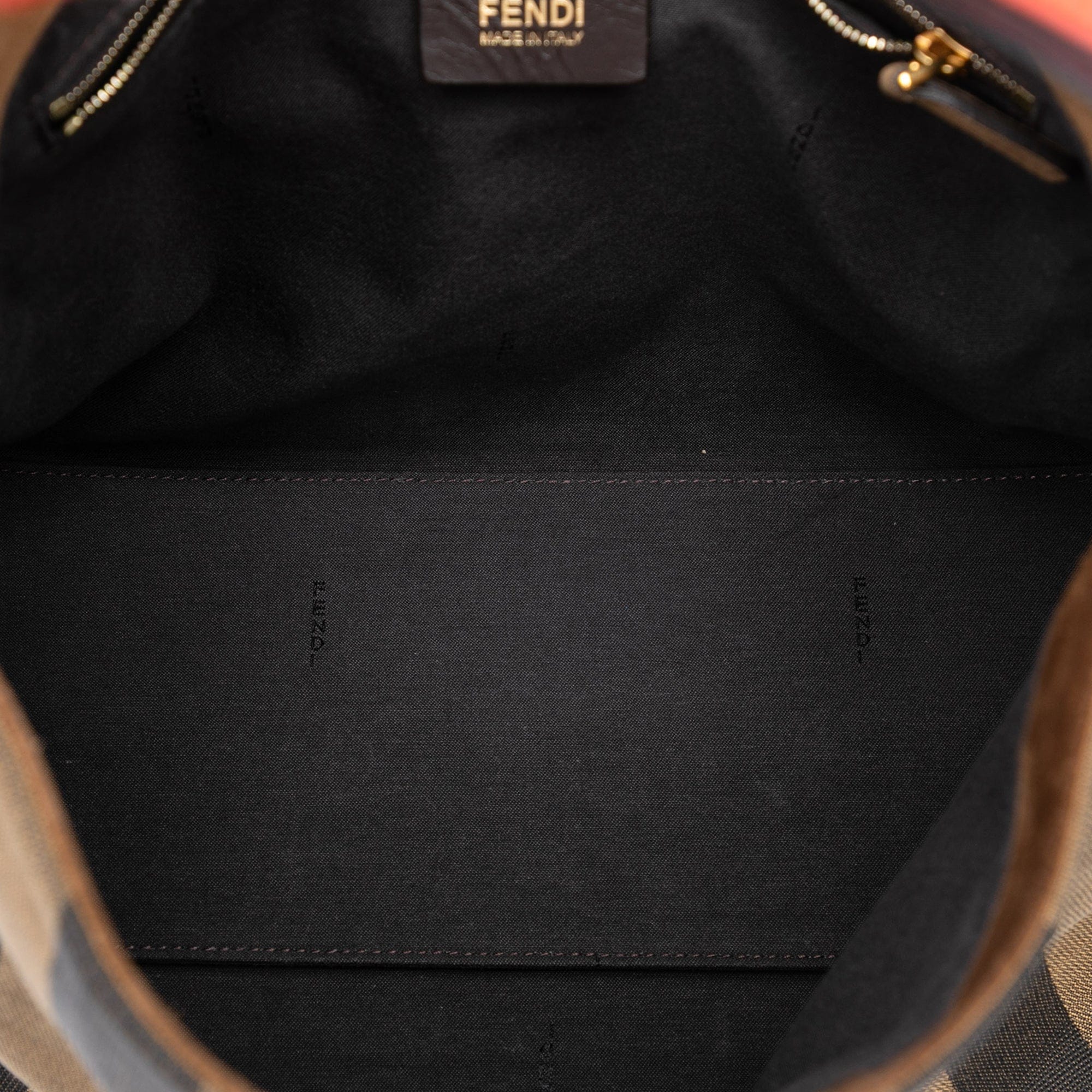Fendi Pequin Canvas Shoulder Bag