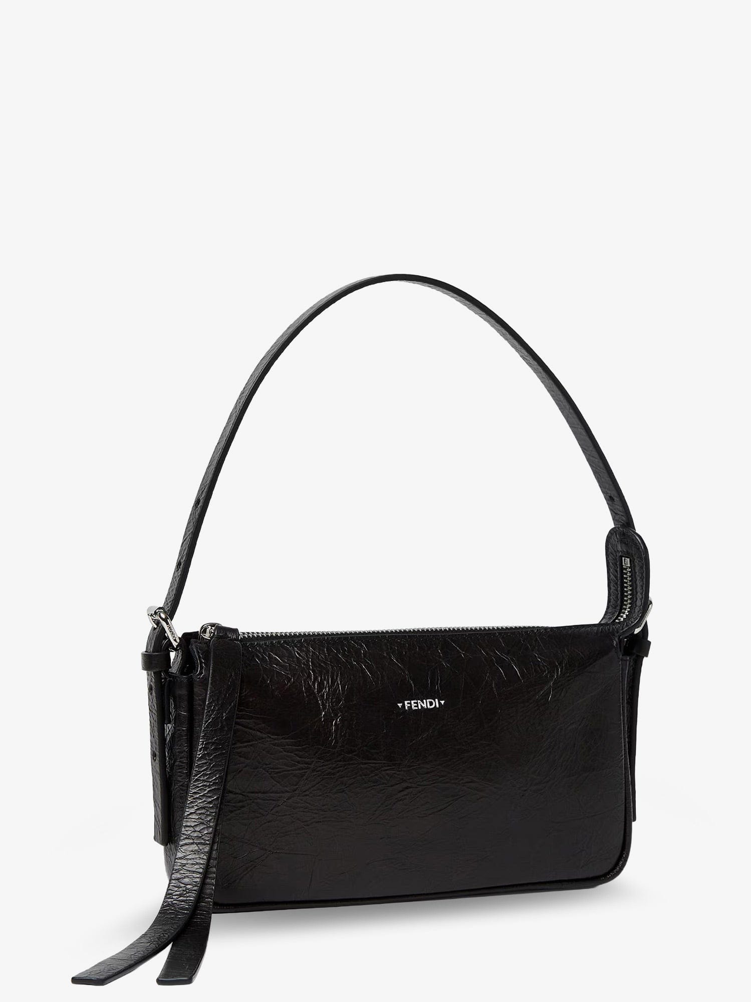 Fendi Zip Top Small vintage - effect leather shoulder bag