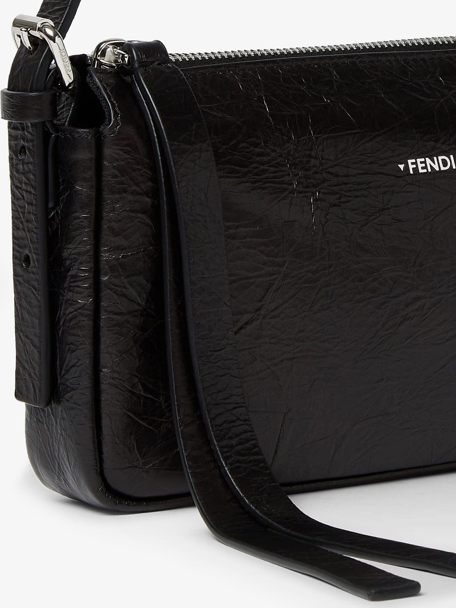 Fendi Zip Top Small vintage - effect leather shoulder bag
