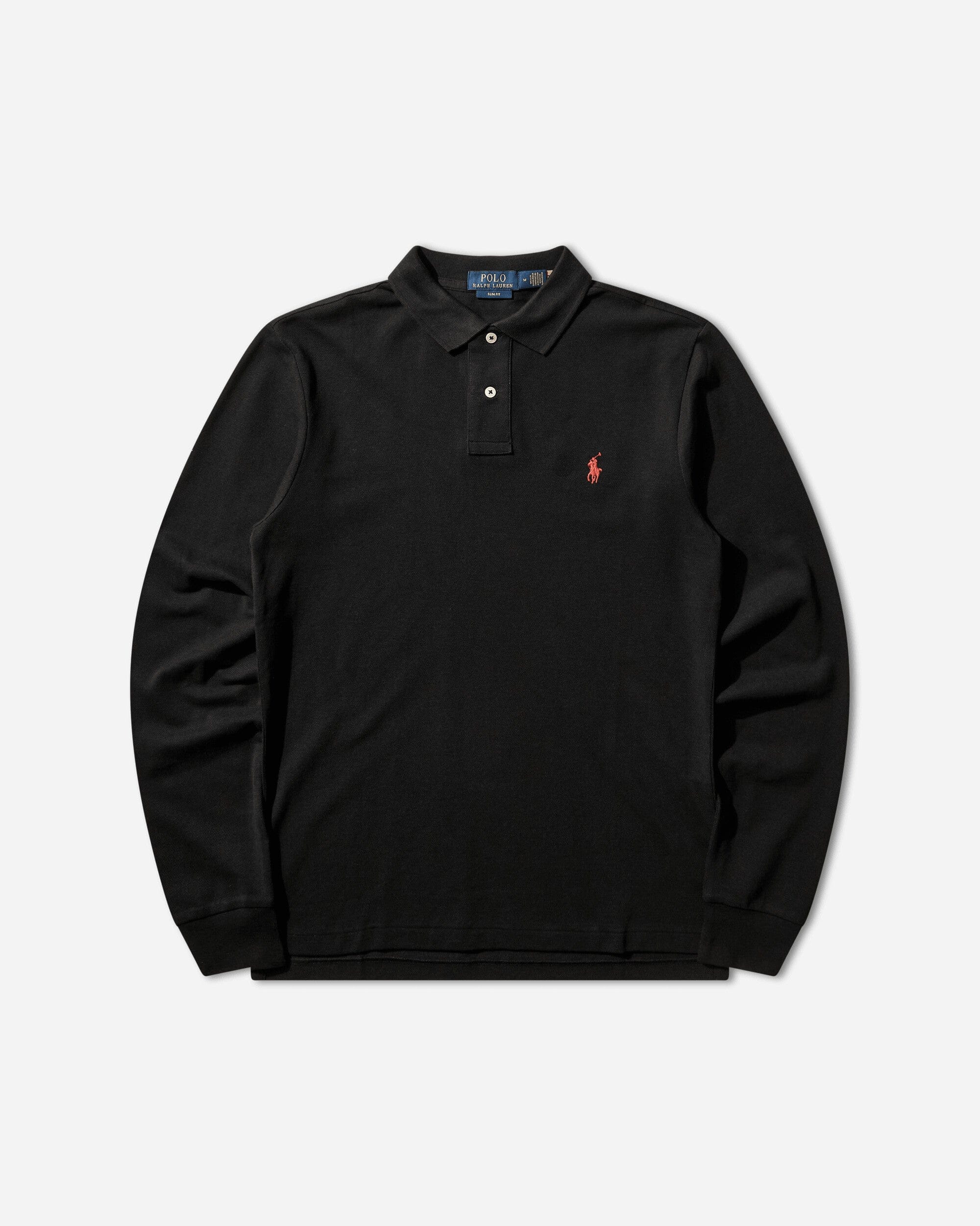 Polo Ralph Lauren Men's Slim Fit Mesh Longsleeve Polo Black