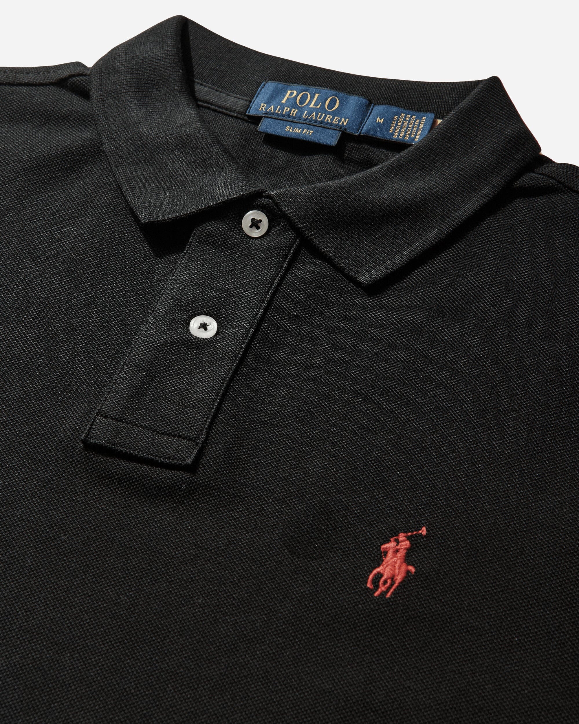 Polo Ralph Lauren Men's Slim Fit Mesh Longsleeve Polo Black