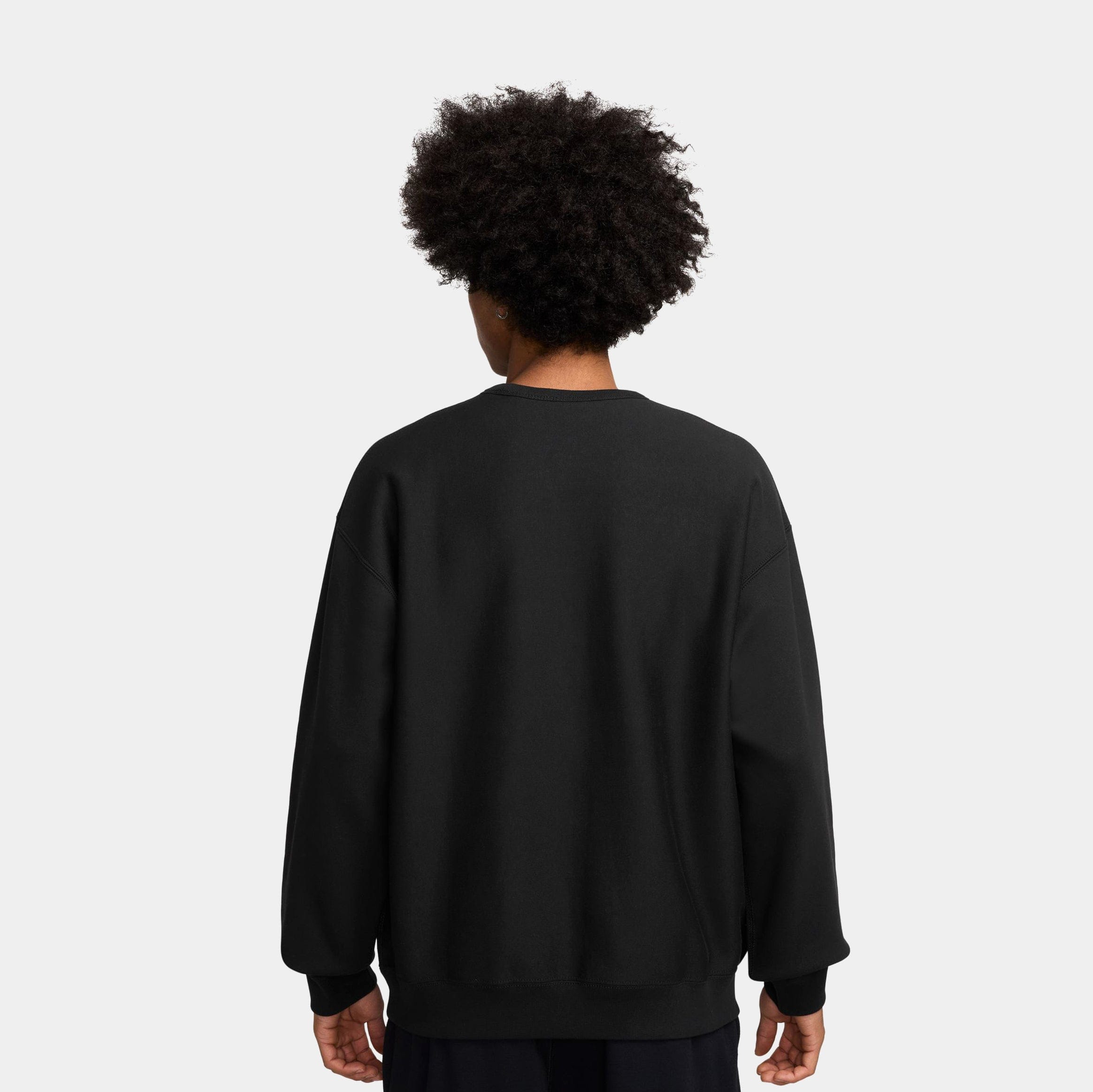 Nike Solo Swoosh Fleece Crew Mens Sweatshirt (Black/White)