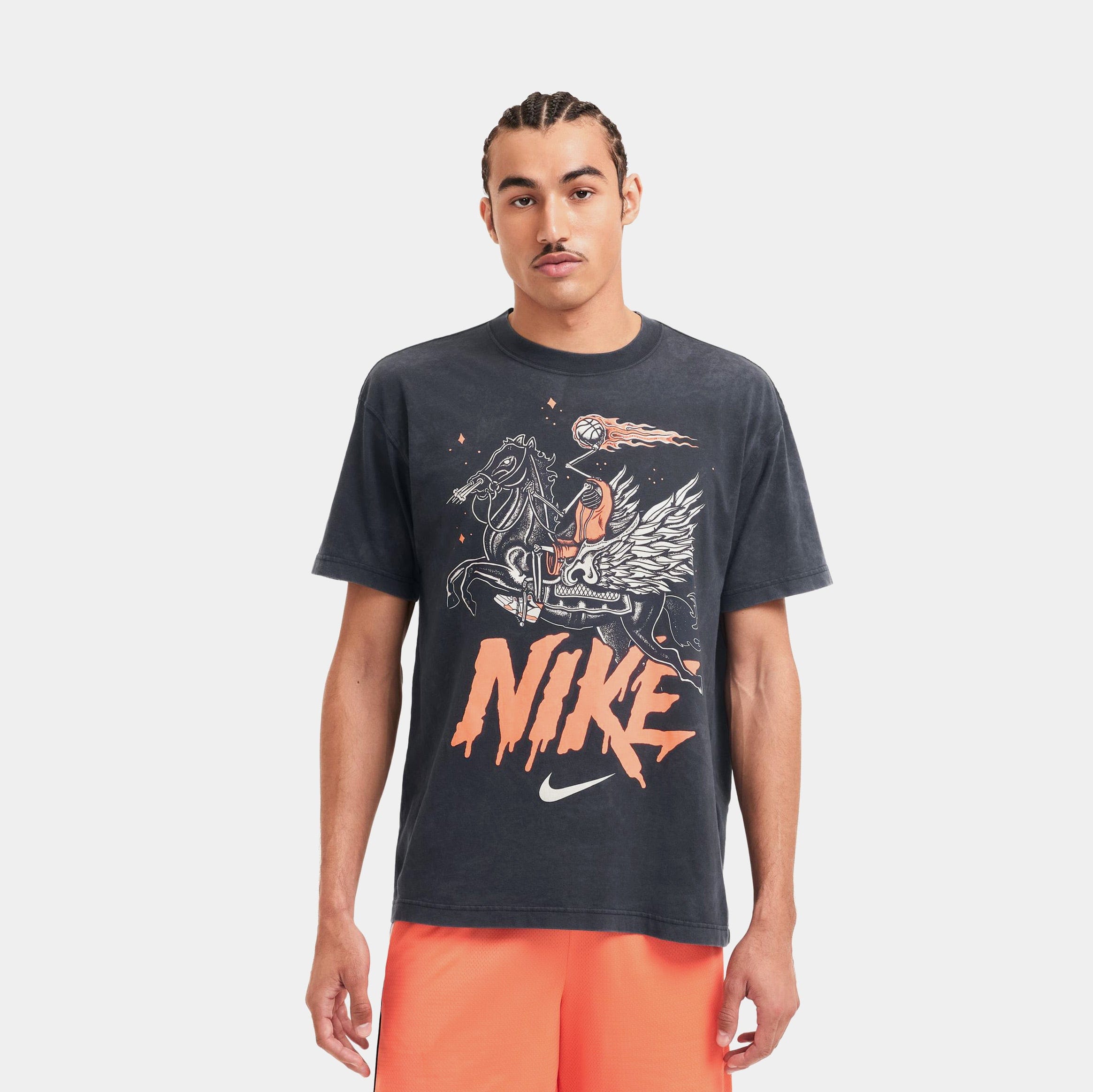 Nike Max90 Warrior Mens Short Sleeve Shirt (Black/Orange)