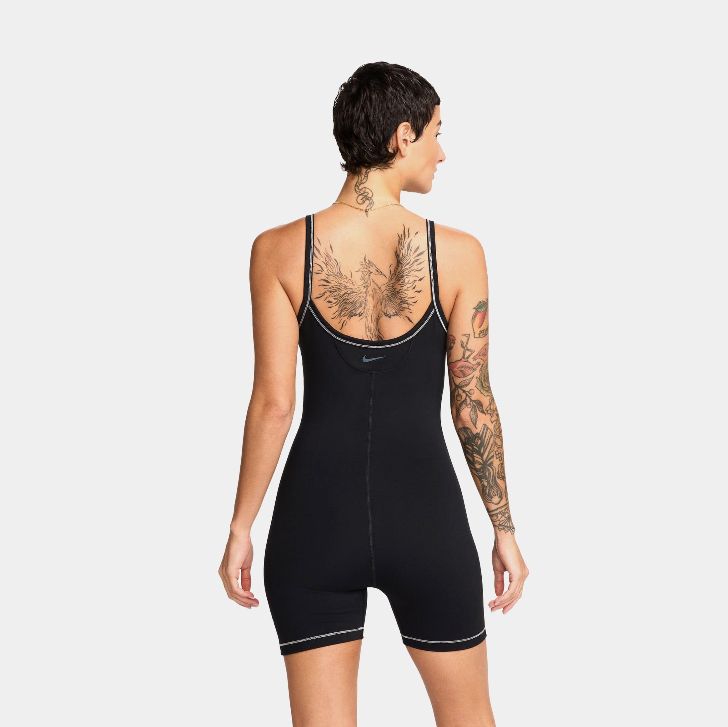 Nike NSW Dri Fit Short Sleeve Womens Bodysuit (Black/Light Orewood Brown/Cool Grey)