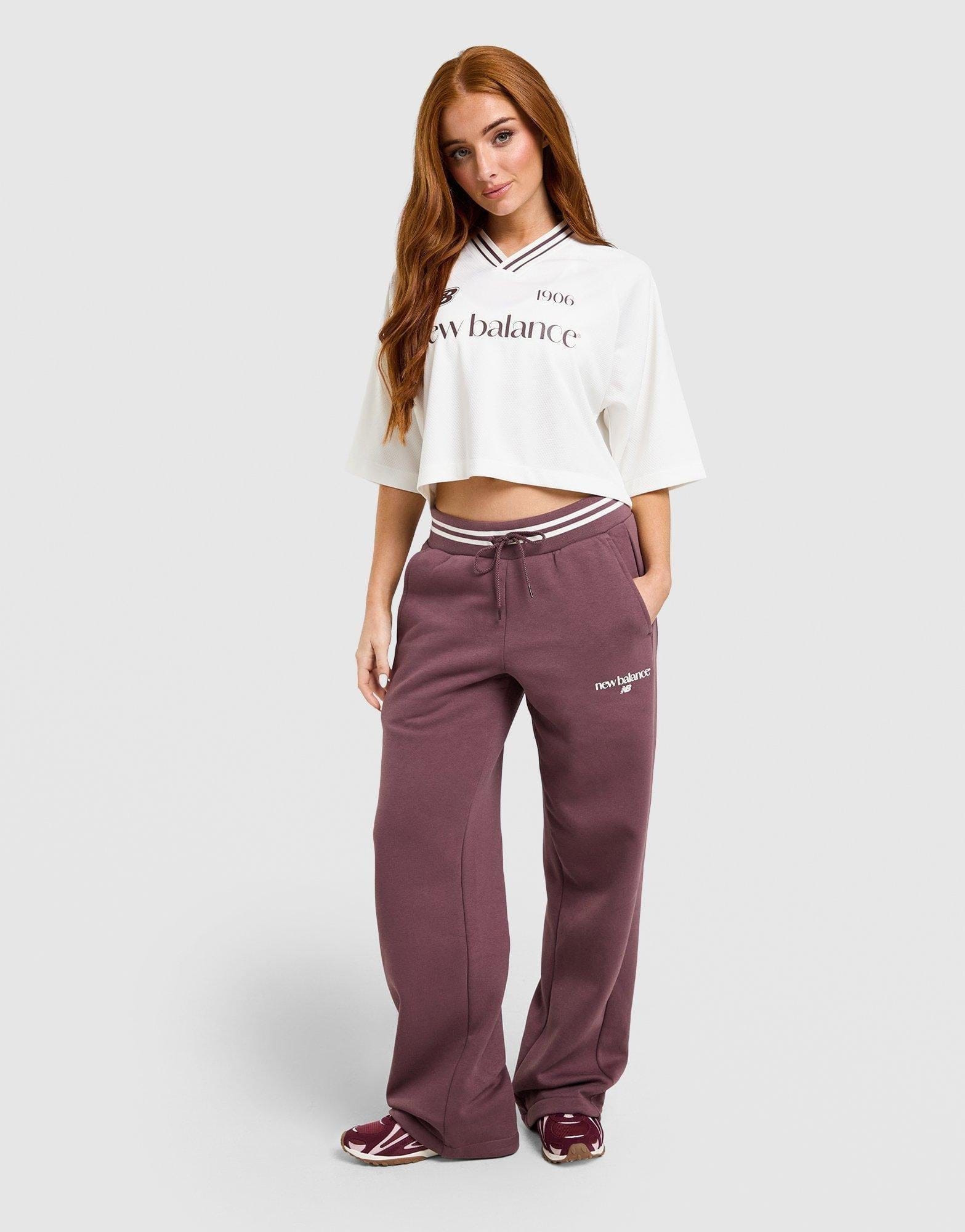 New Balance Crop Rib Sport Jersey Short Sleeve Top