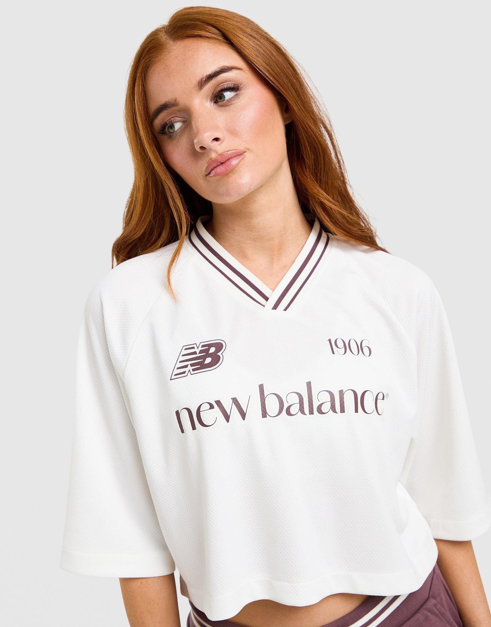 New Balance Crop Rib Sport Jersey Short Sleeve Top