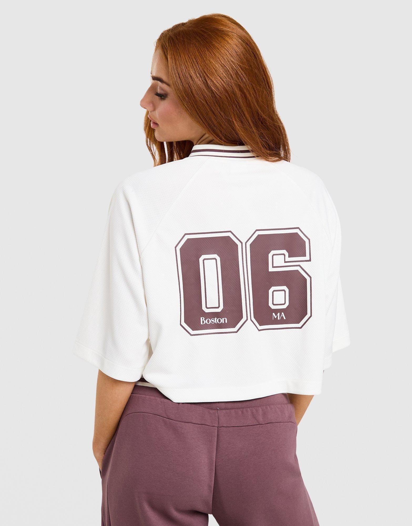 New Balance Crop Rib Sport Jersey Short Sleeve Top