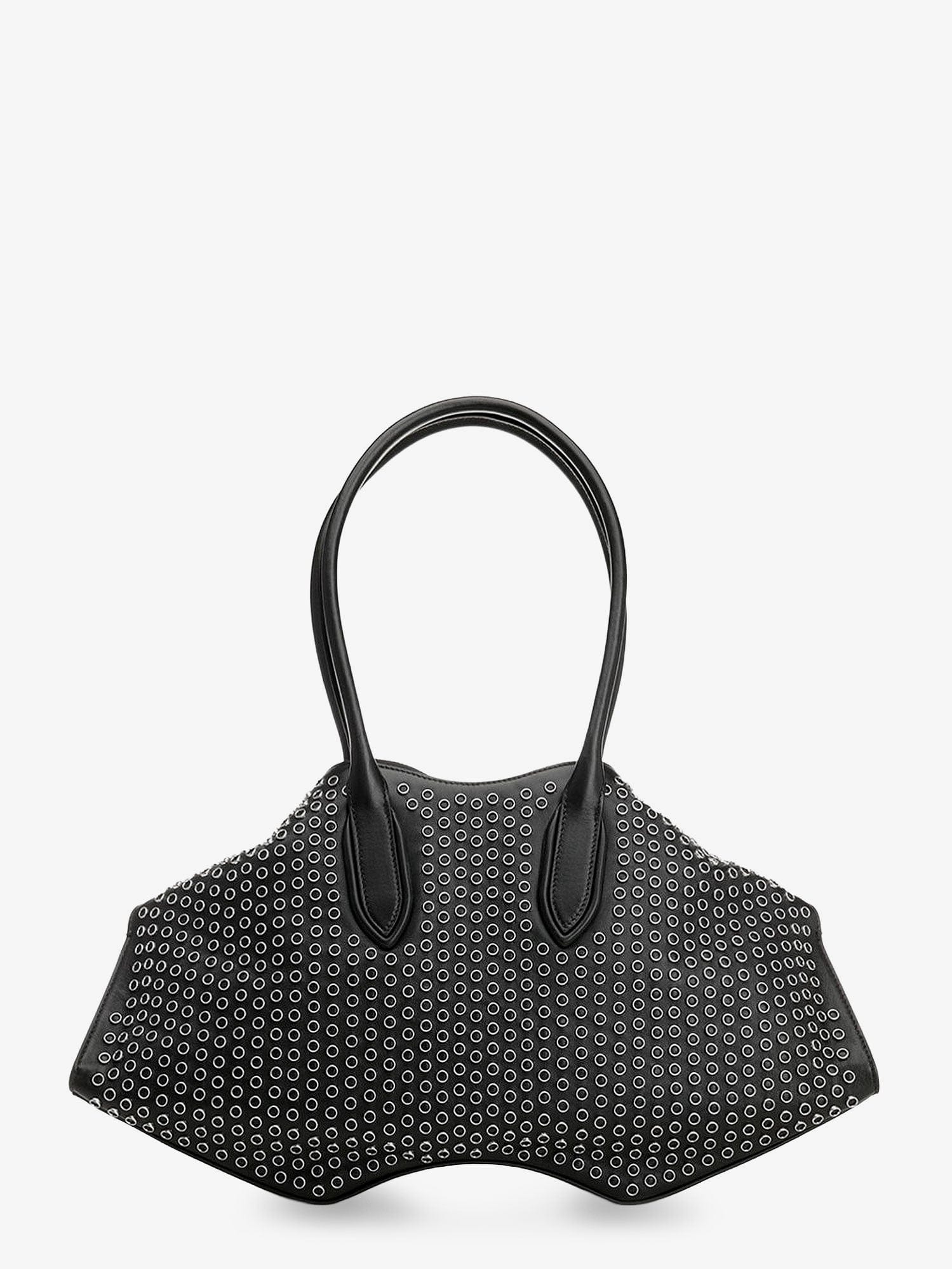 Alexander McQueen Manta leather shoulder bag with all - over metal details