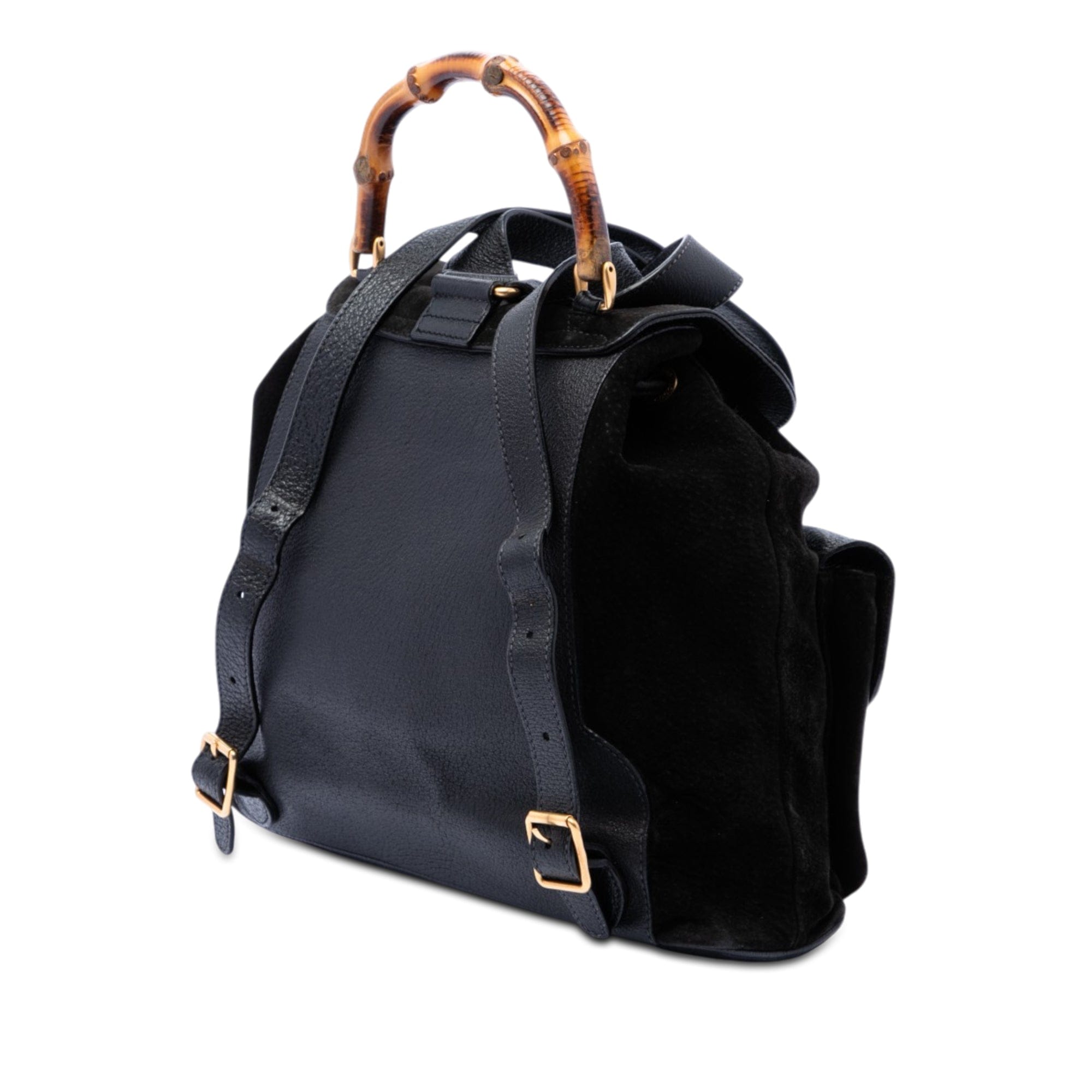 Gucci Suede Bamboo Backpack